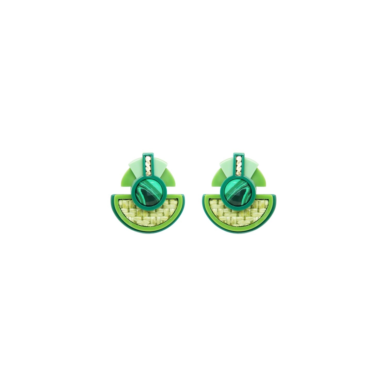 Acrylic Handmade Earring Jaci Pale Green