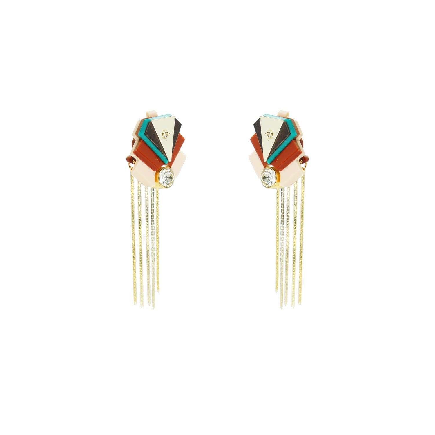 Acrylic Handmade Earring Pendant Fringes Empire Cinnamon