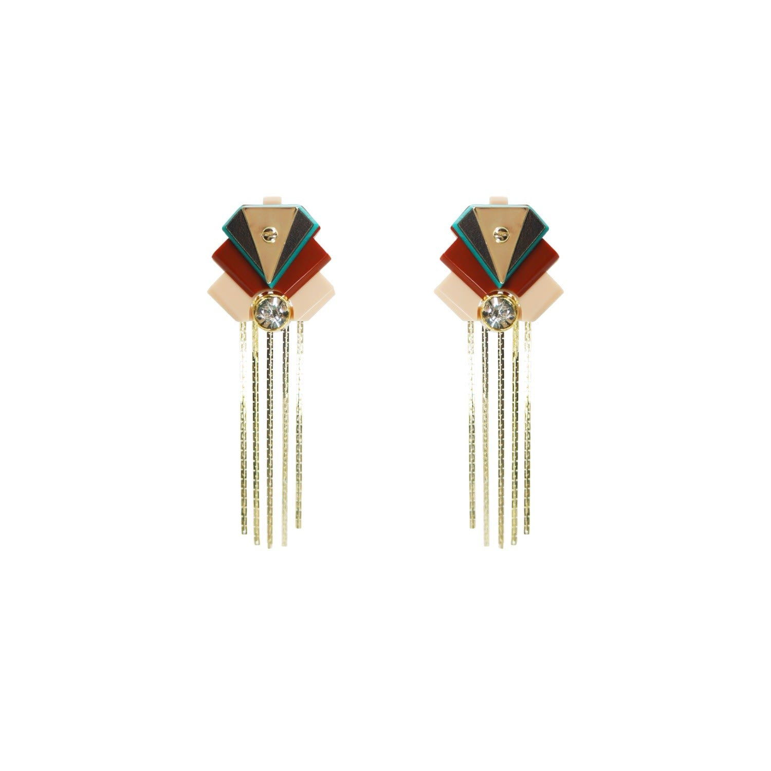 Acrylic Handmade Earring Pendant Fringes Empire Cinnamon