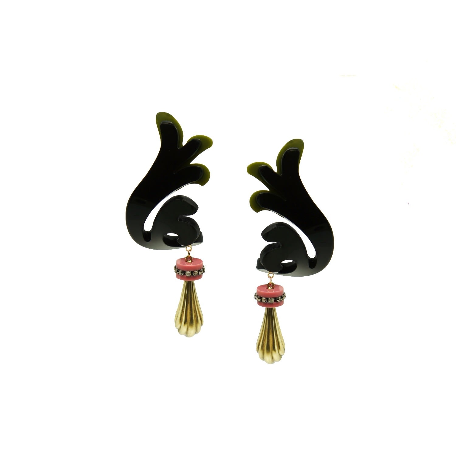 Acrylic Handmade Earring Rosebush Burgundy