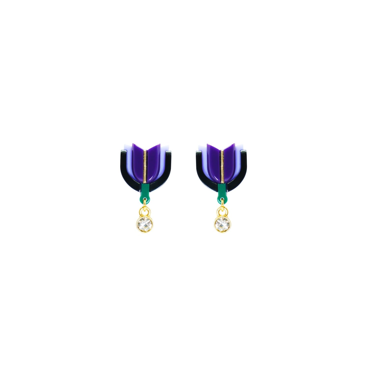 Acrylic Handmade Earring S Alamanda Aubergine