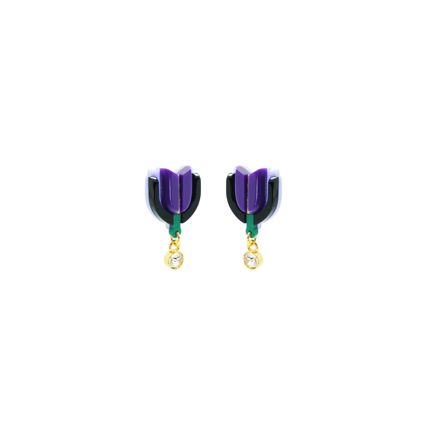 Acrylic Handmade Earring S Alamanda Aubergine