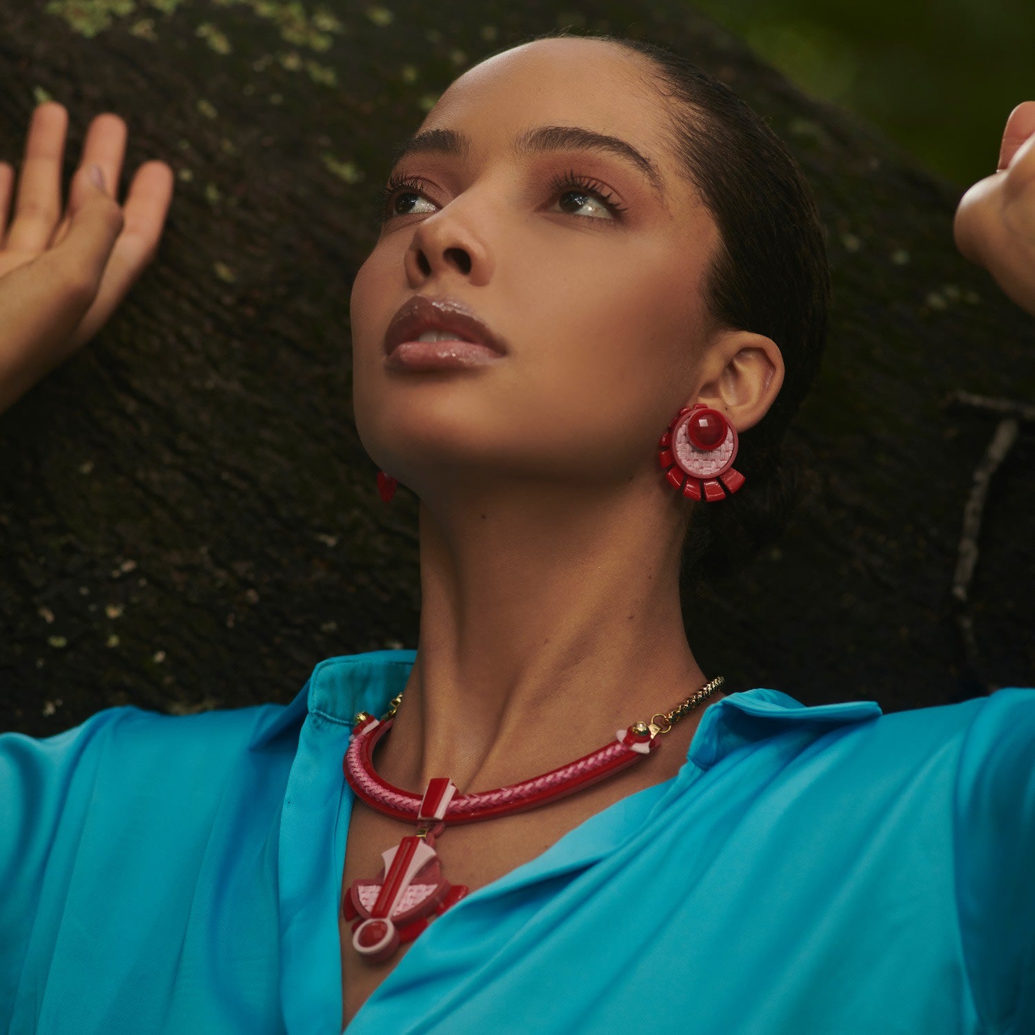 Acrylic Handmade Earring Sun Light Kahki