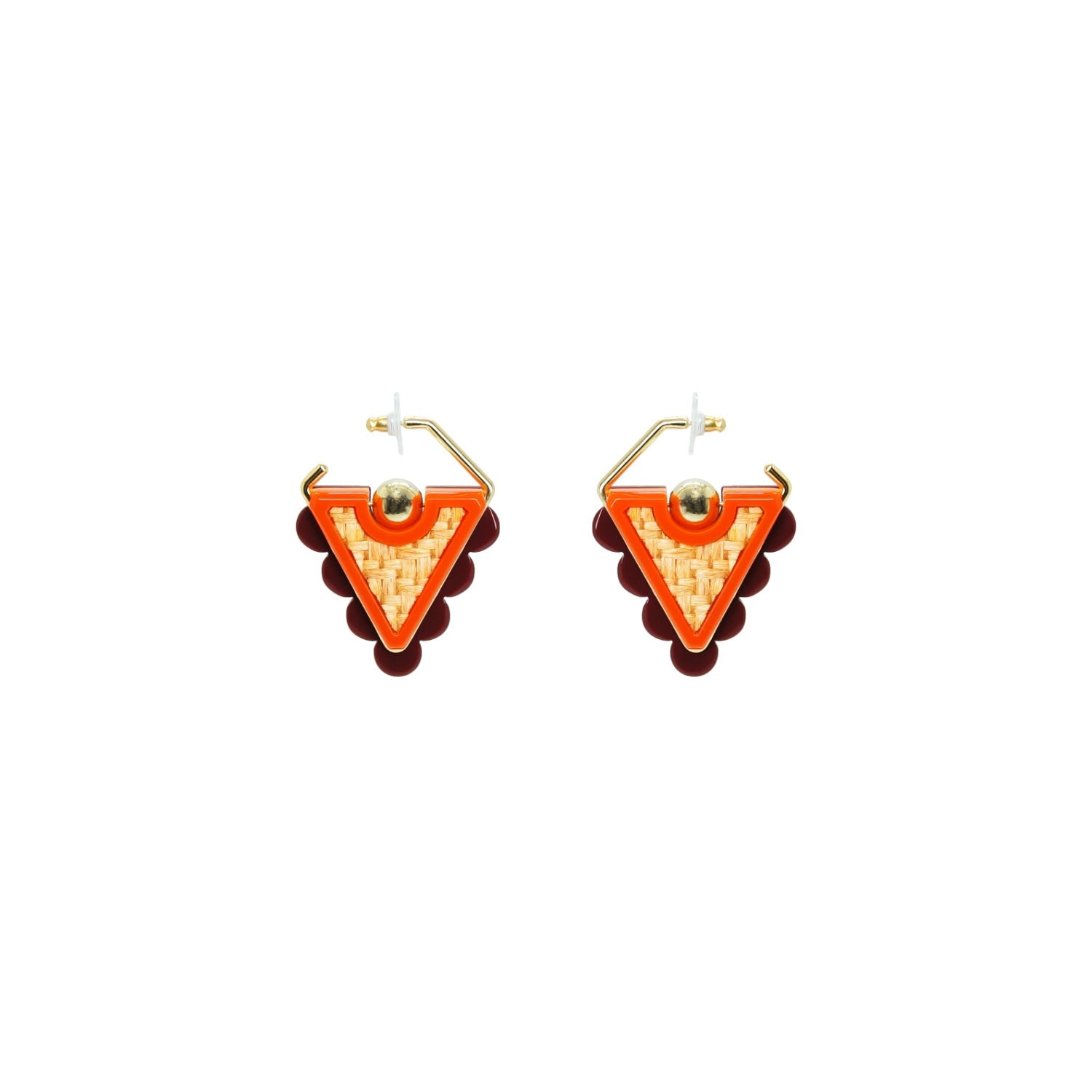 Acrylic Handmade Earring Ubá Orange