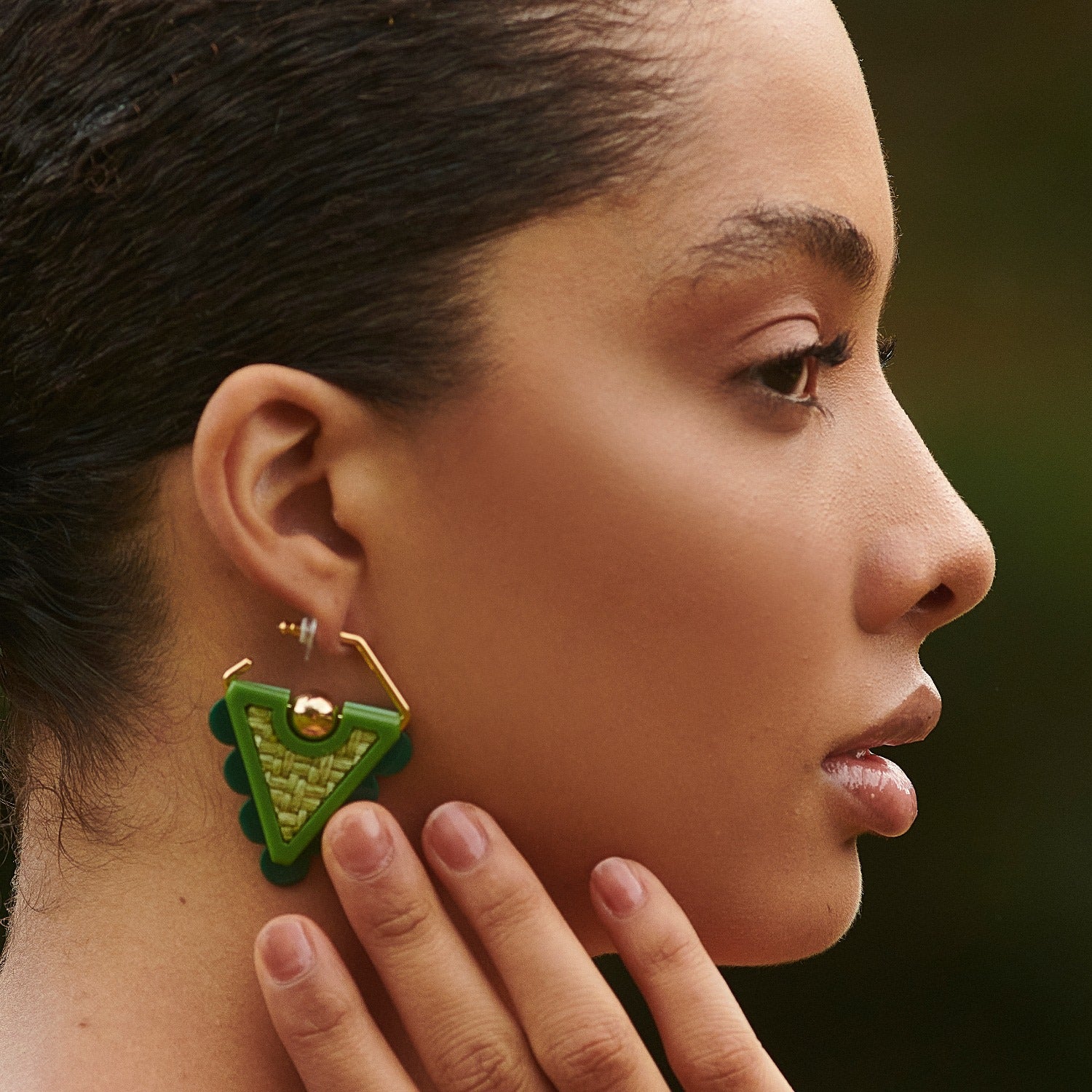 Acrylic Handmade Earring Ubá Kahki