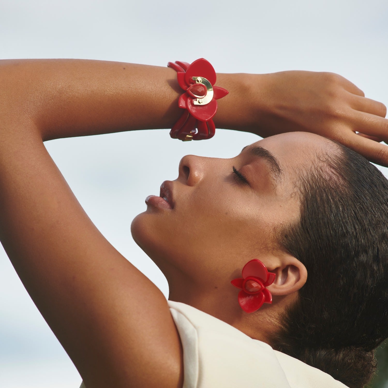 Acrylic Handmade Earring Xs Orchid Black