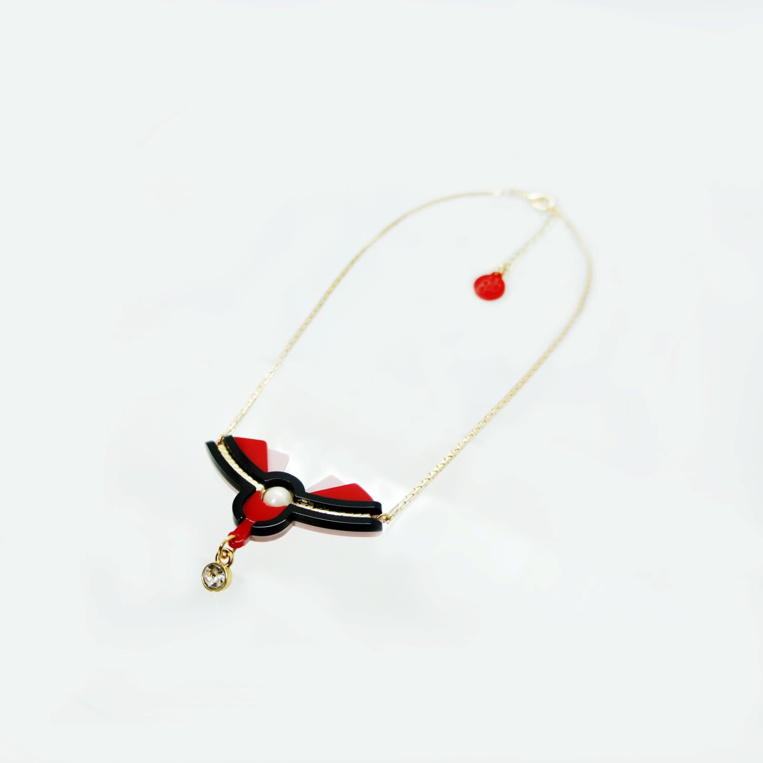 Acrylic Handmade Necklace Alamanda Red