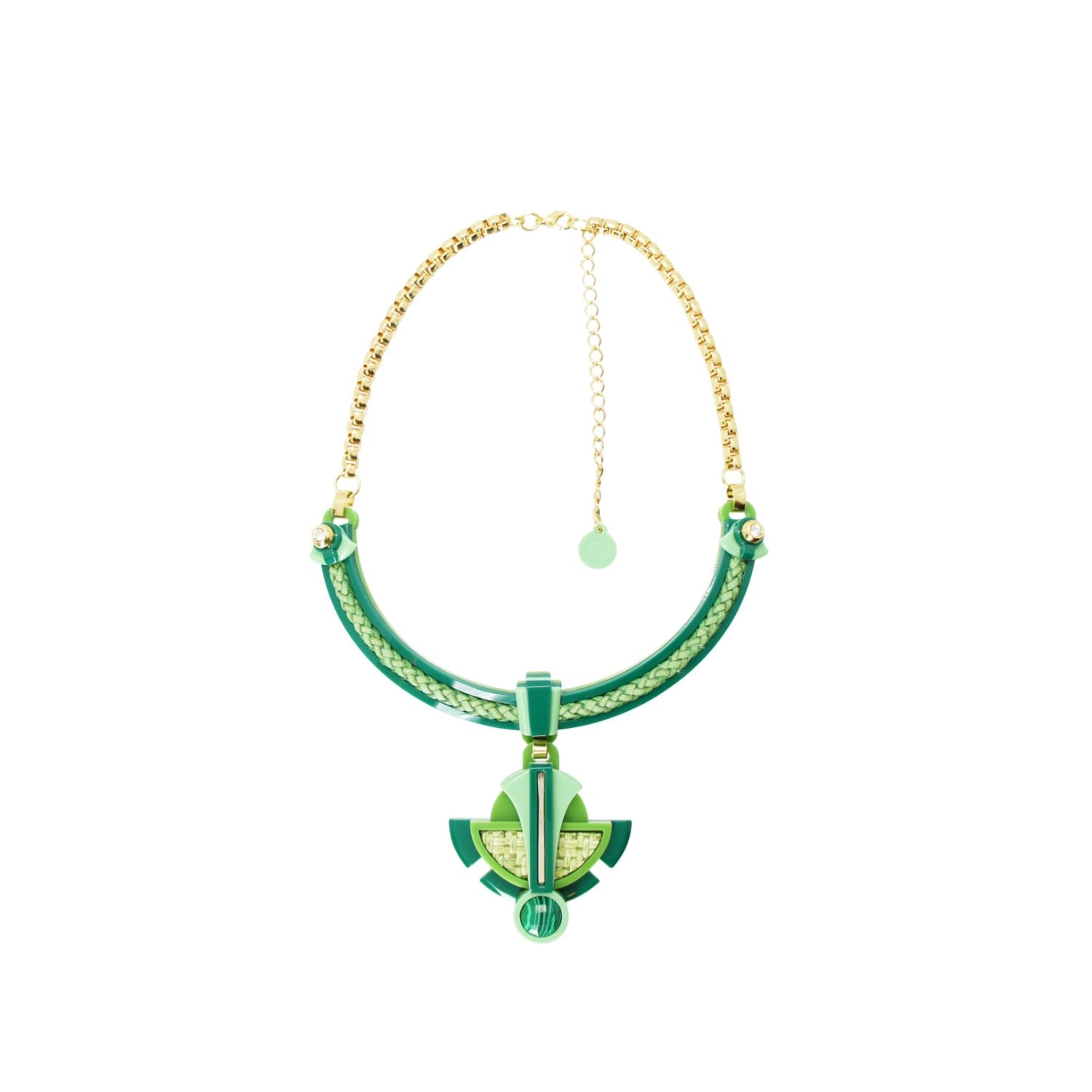 Acrylic Handmade Necklace Buriti Green