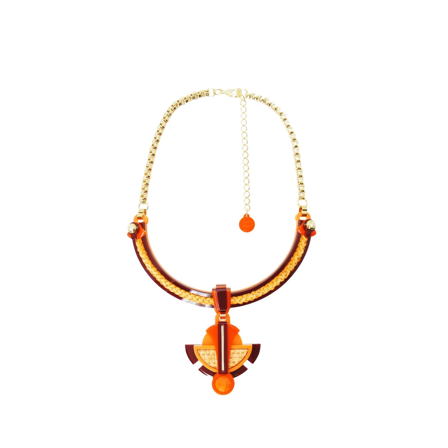 Acrylic Handmade Necklace Buriti Orange
