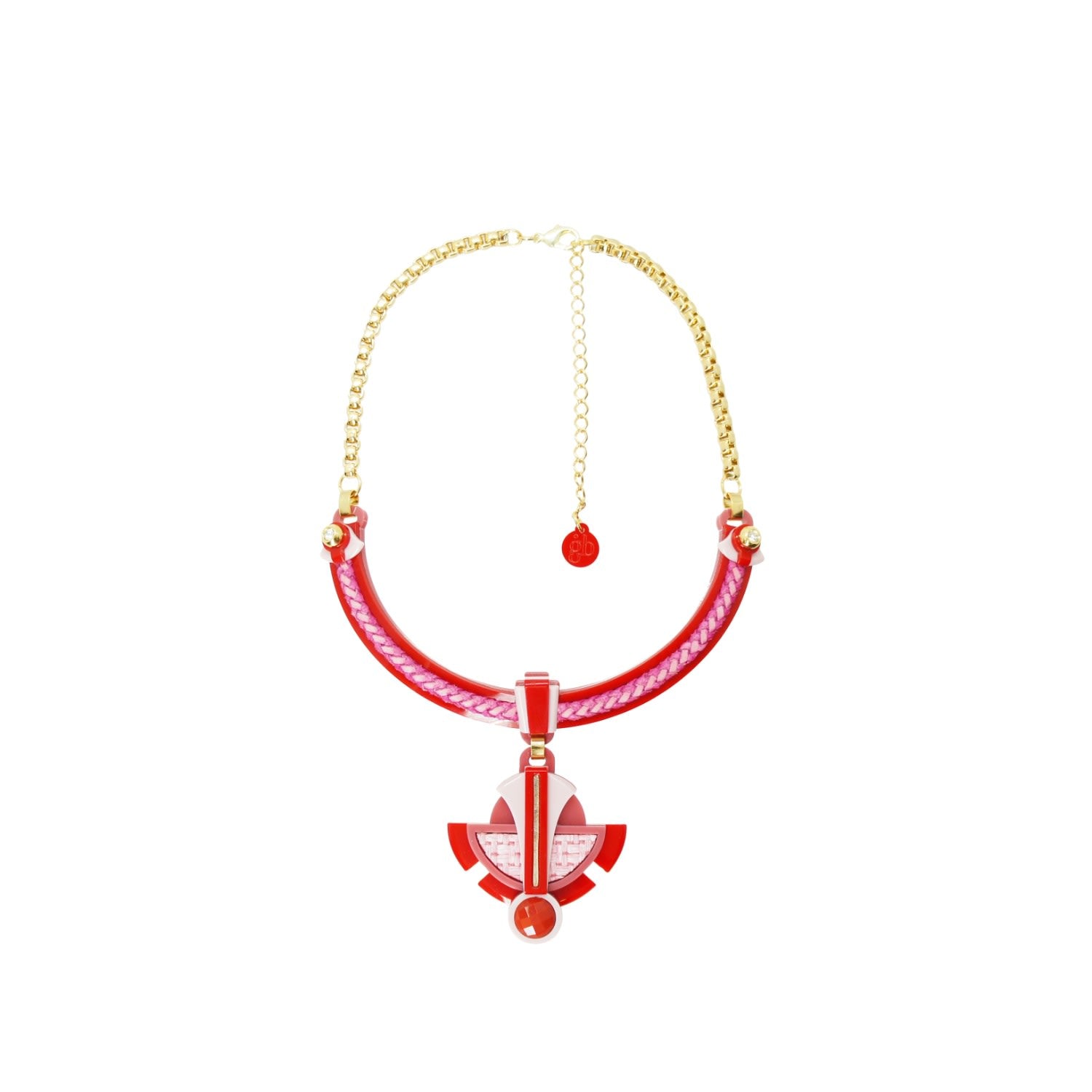 Acrylic Handmade Necklace Buriti Pink