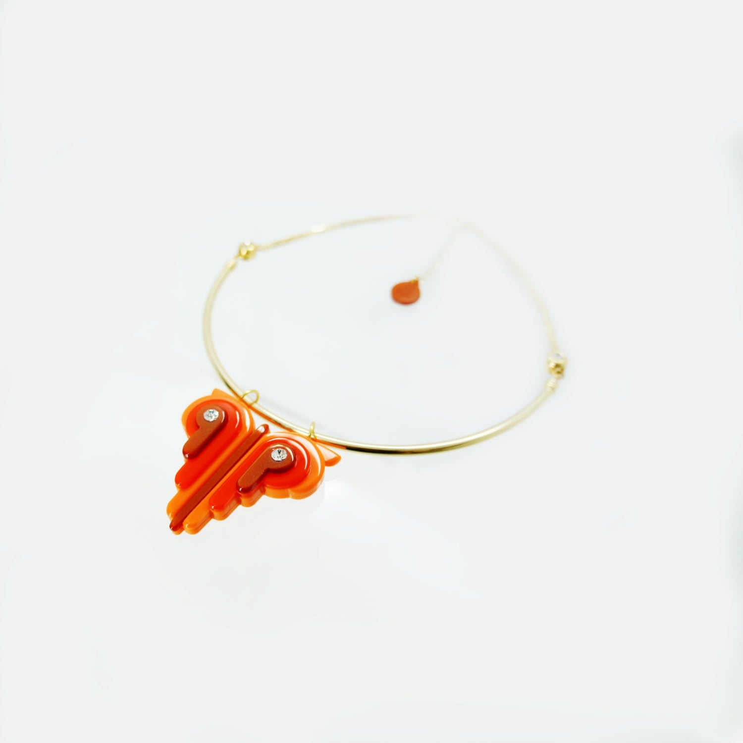 Acrylic Handmade Necklace Choker Butterfly Orange