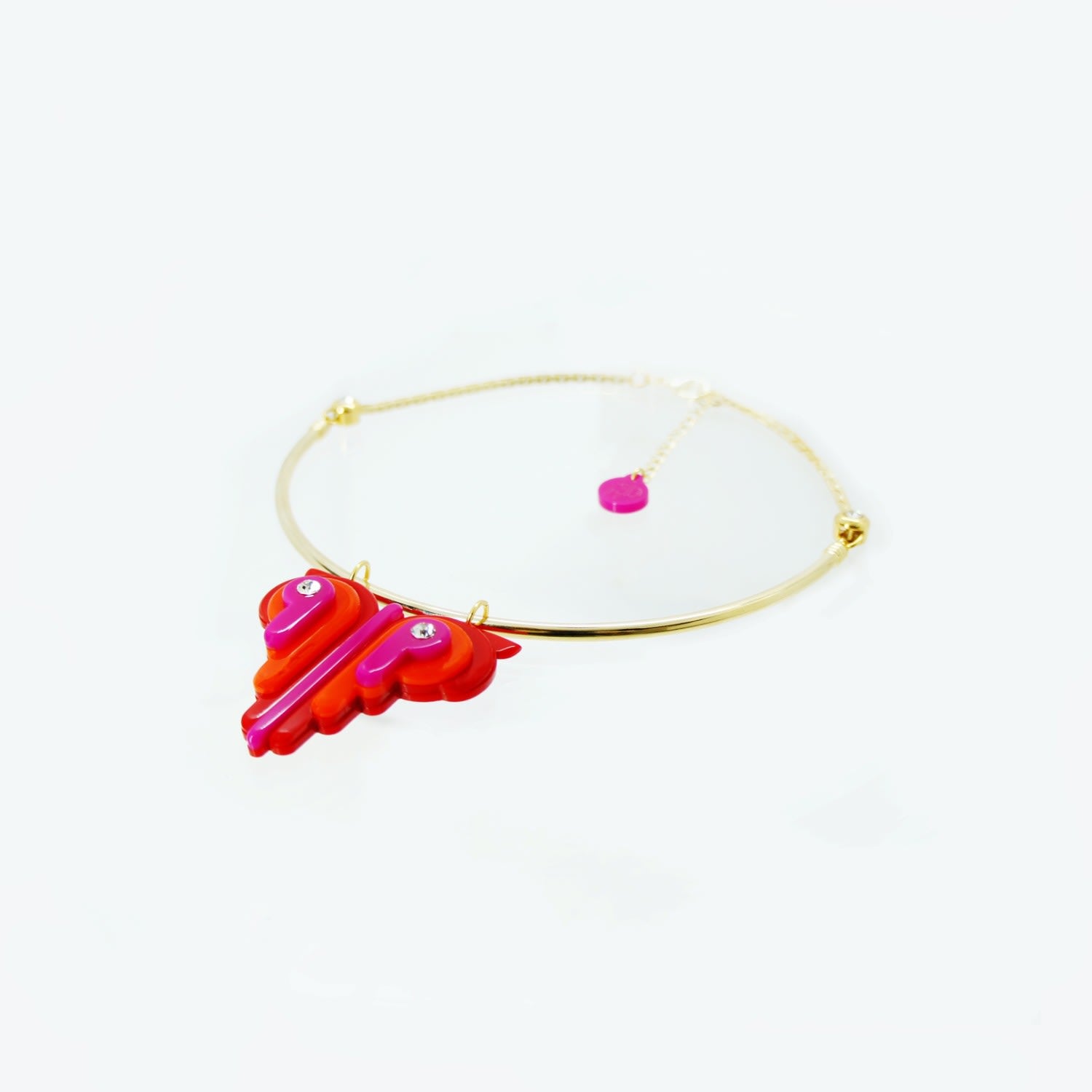 Acrylic Handmade Necklace Choker Butterfly Red