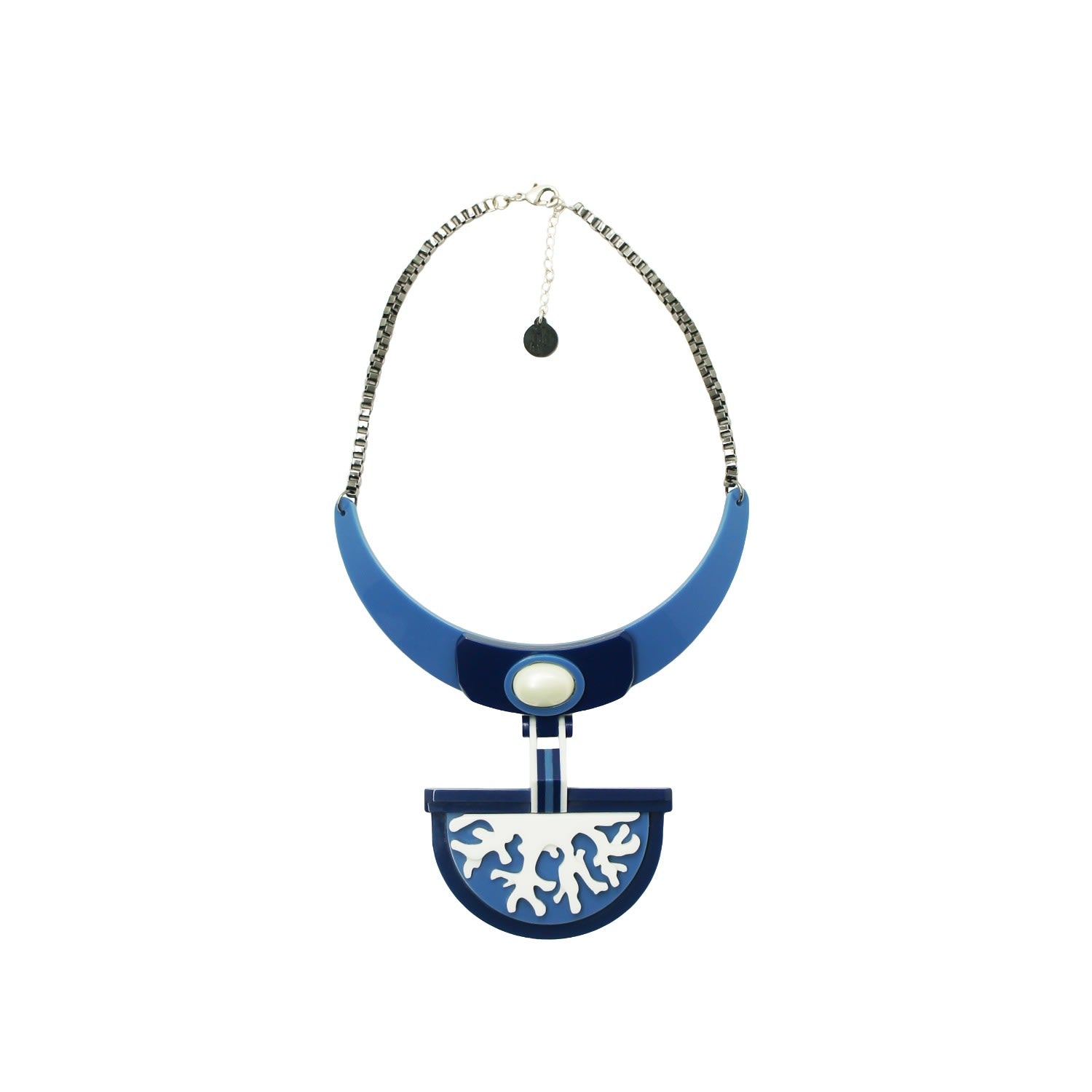 Acrylic Handmade Necklace Coral Blue