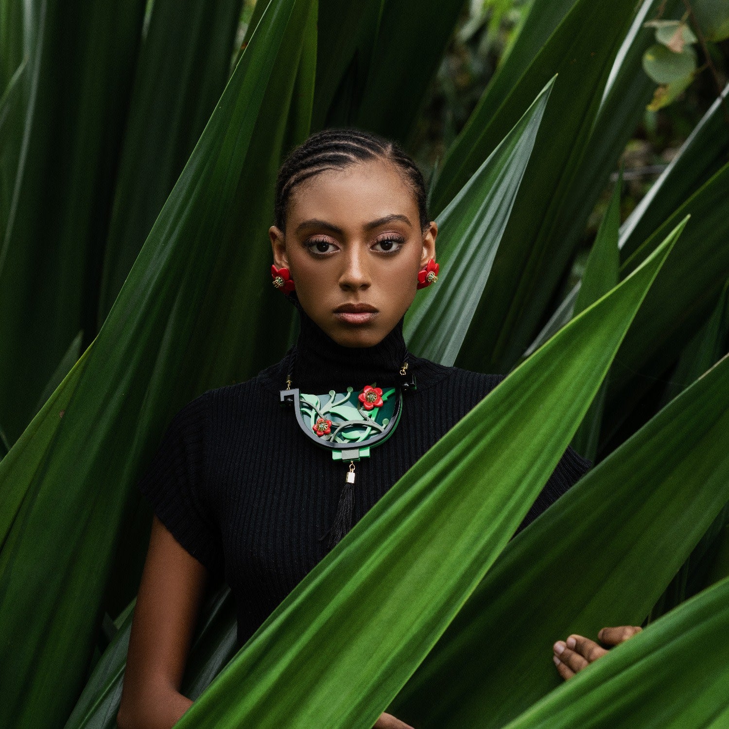 Acrylic Handmade Necklace Jungle Chocolate