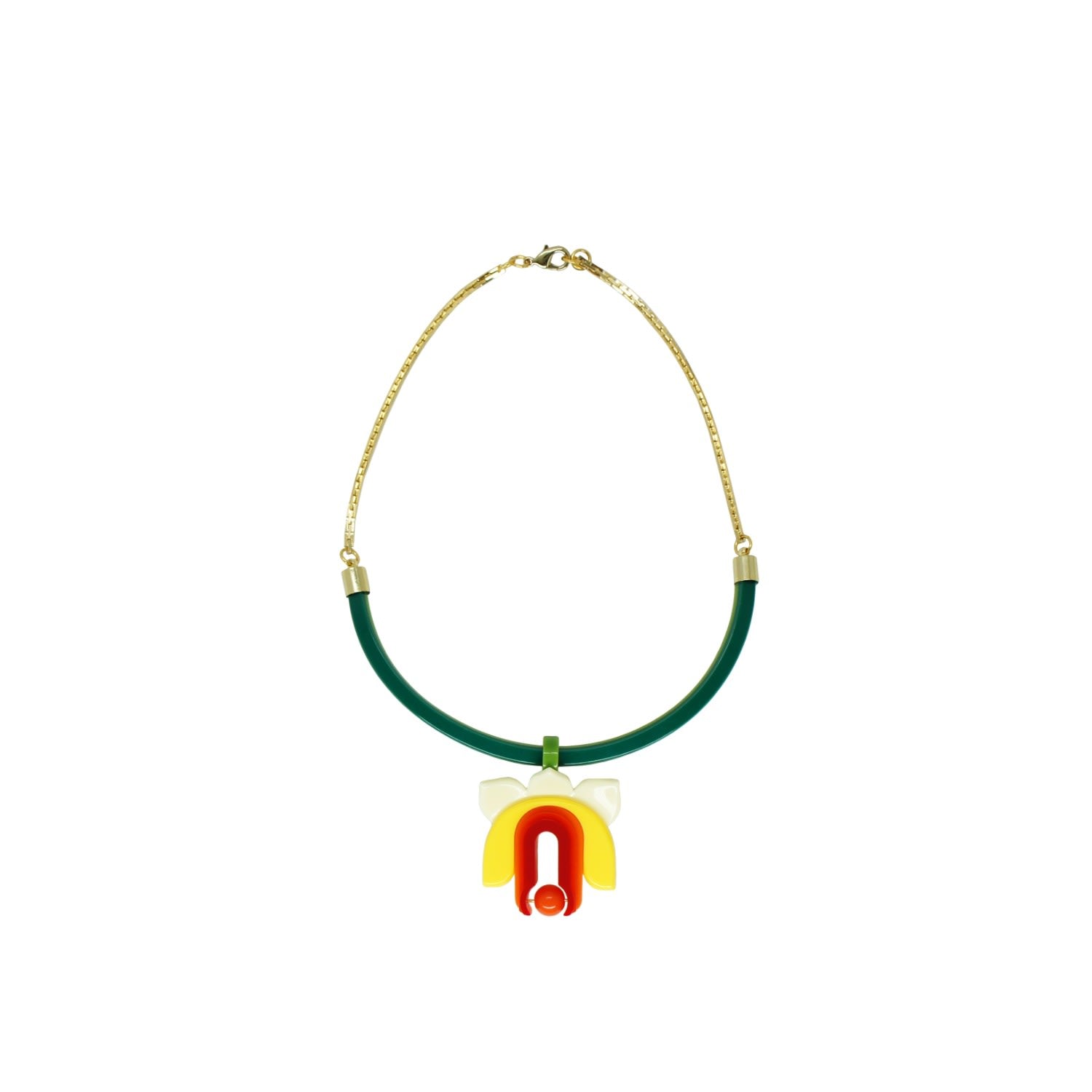 Acrylic Handmade Necklace Lilium Yellow