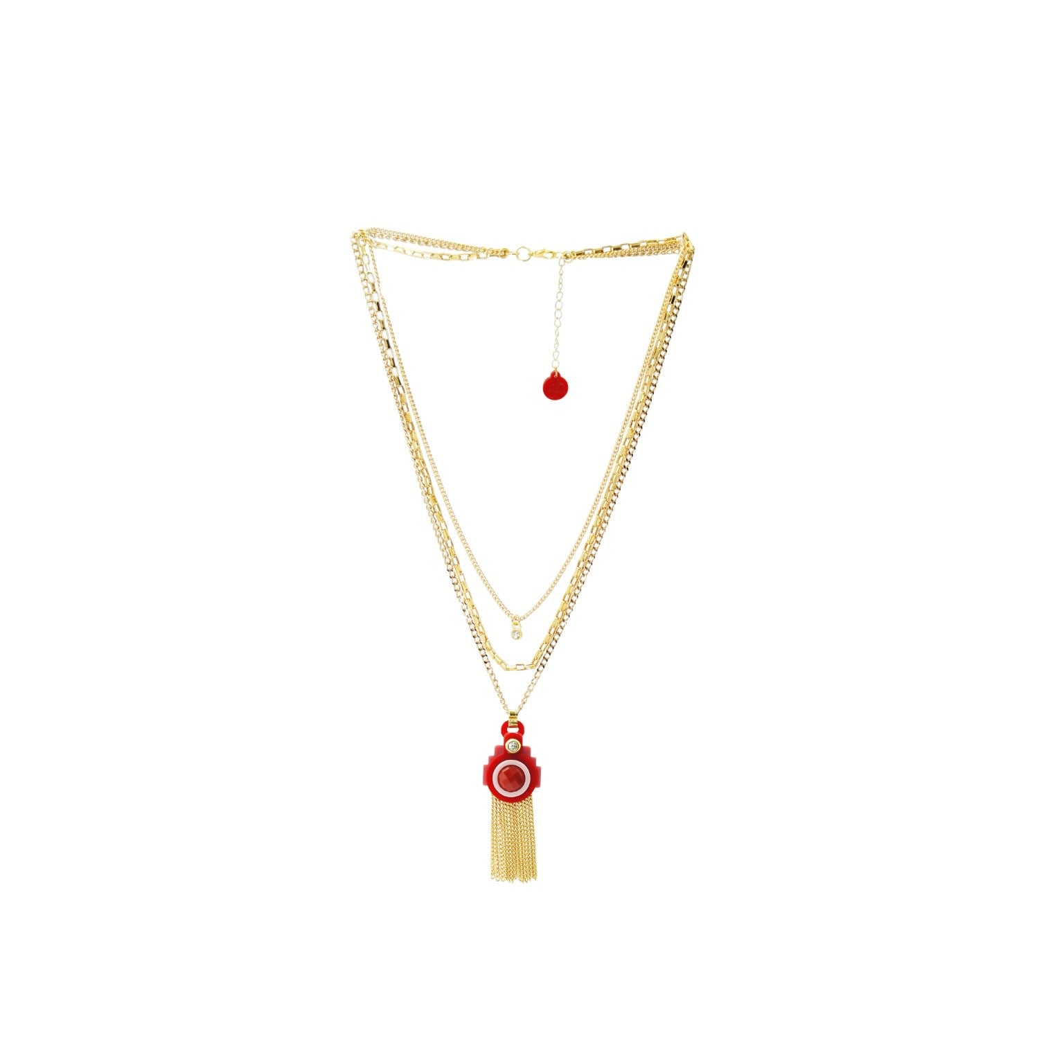 Acrylic Handmade Necklace Ytu Pink