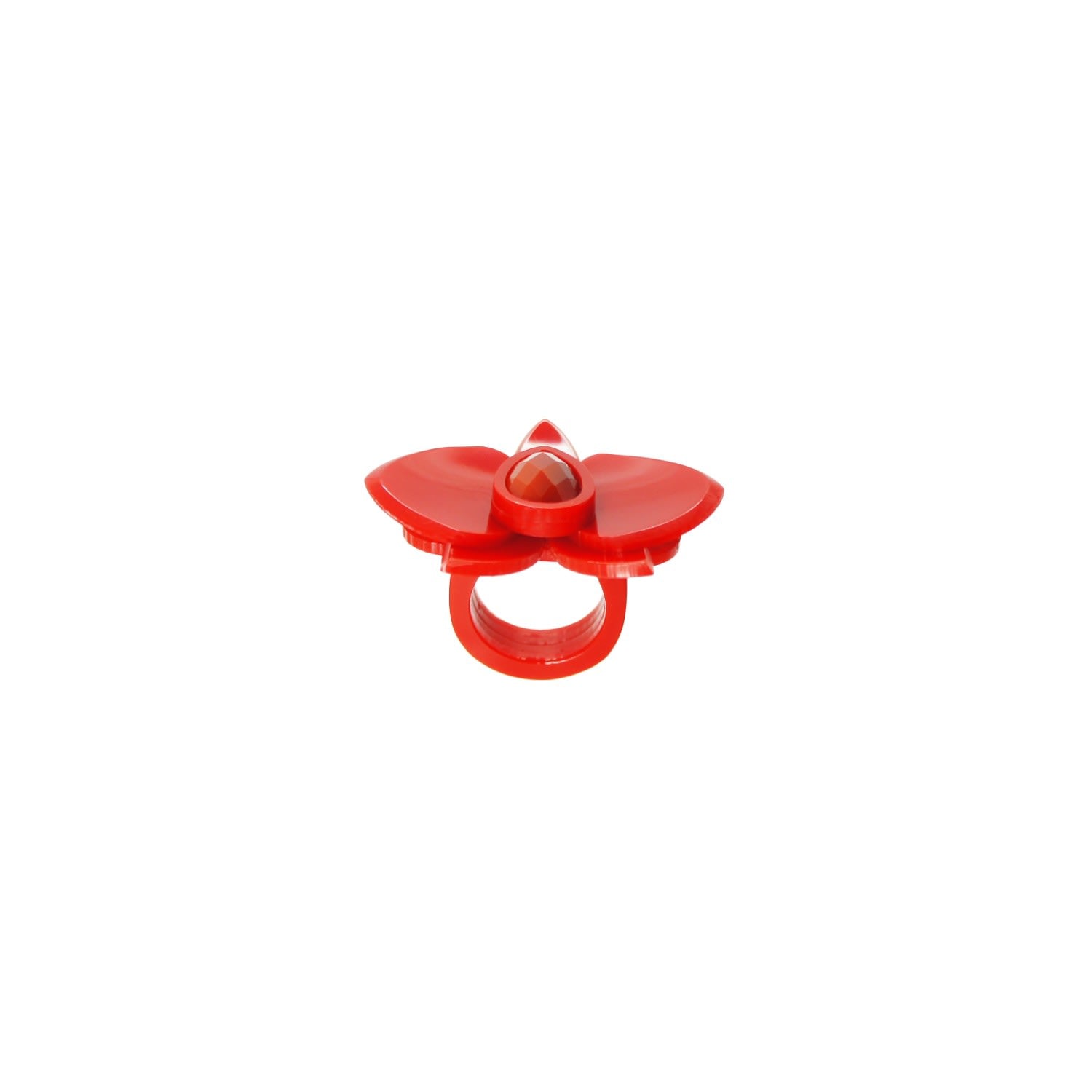 Acrylic Handmade Ring Orchid Red