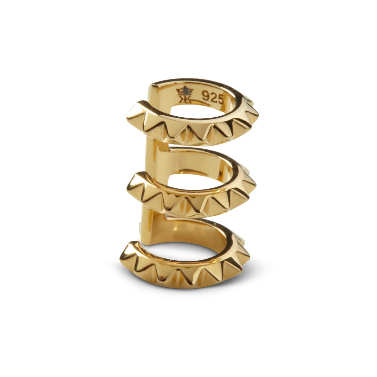 Croc Triple Ear Cuff Yellow Gold