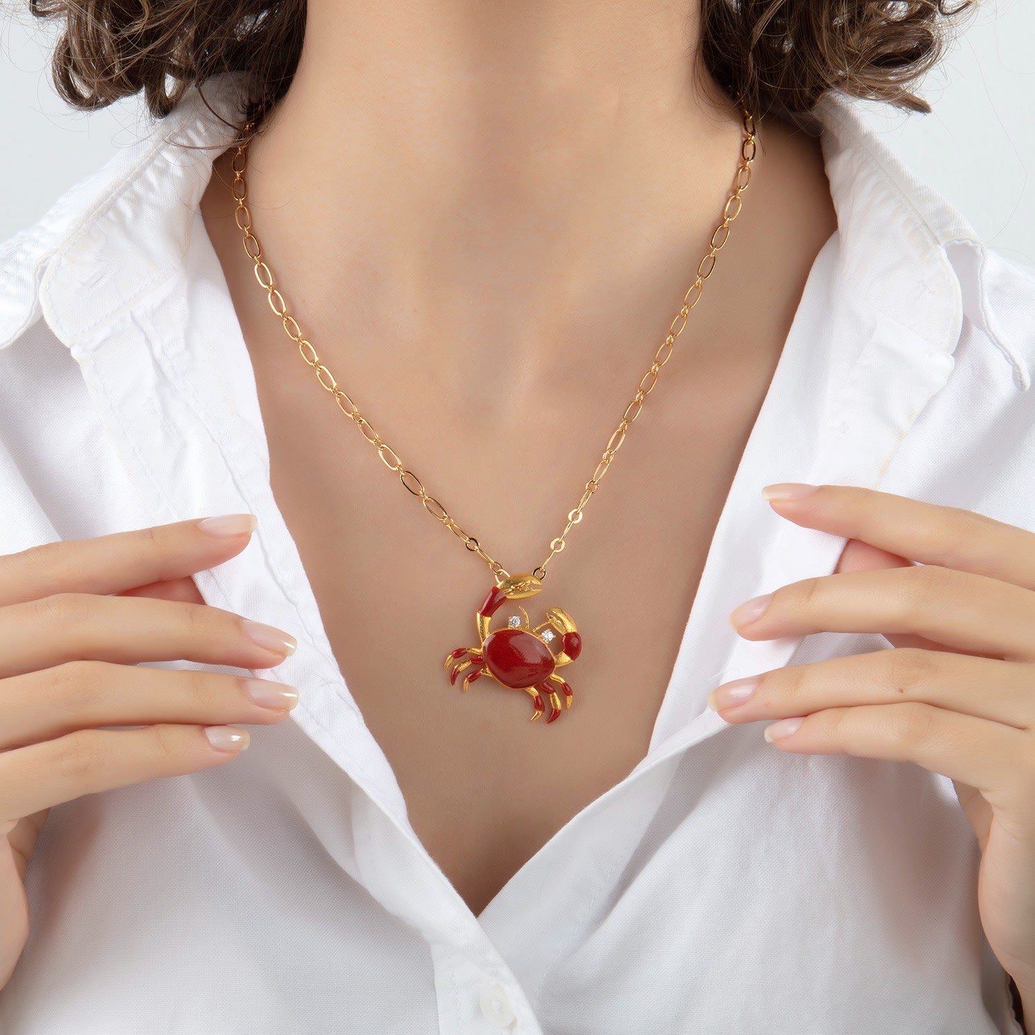 Orange Crab Necklace