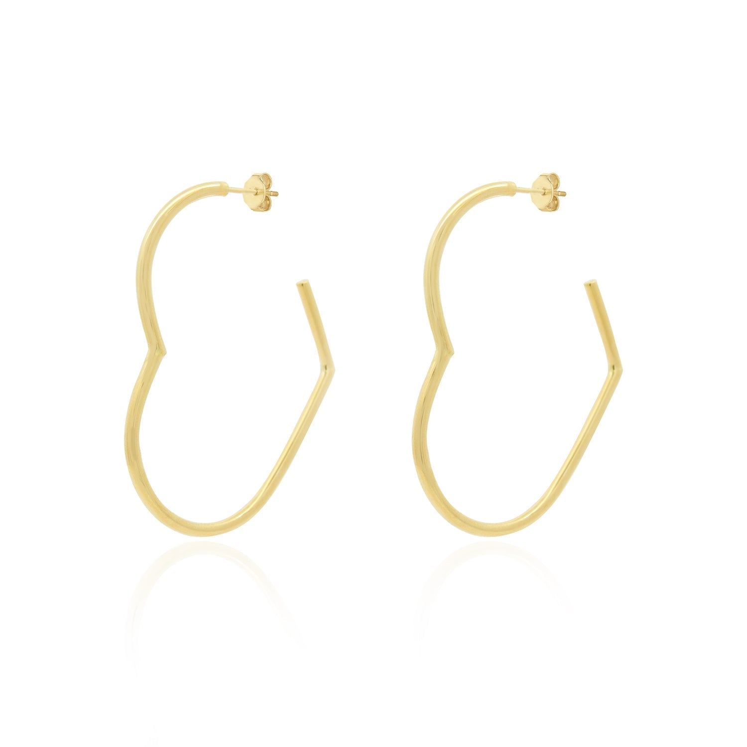 Gold Heart Hoop Earrings