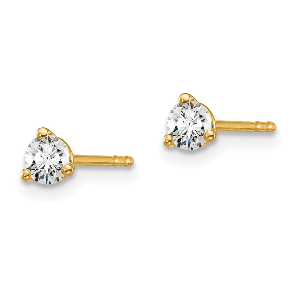 14k Gold 1/4 CT Round Lab Grown Diamond Stud Earrings VS Clarity D-E Color
