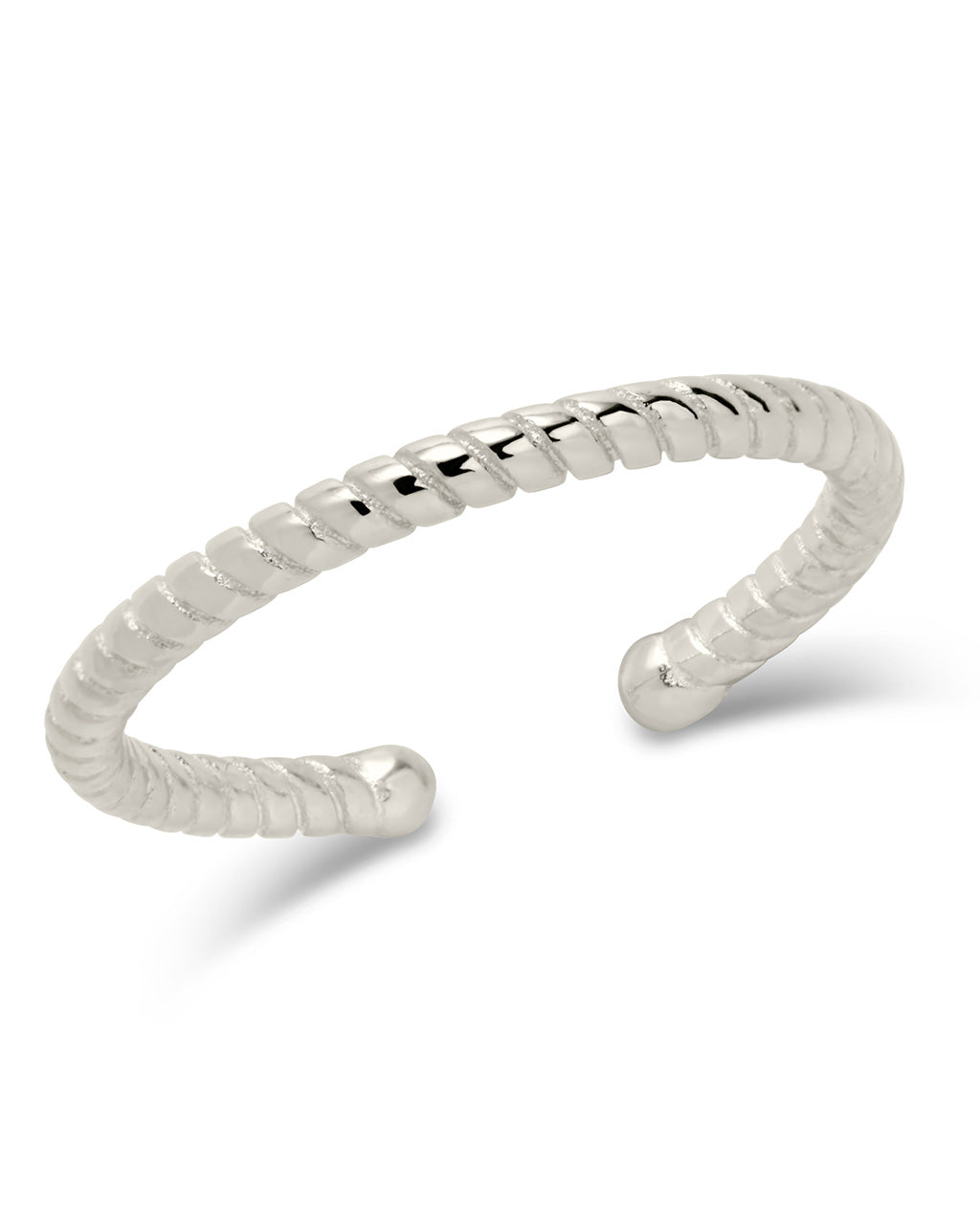 Sterling Silver Rope Open Band Ring