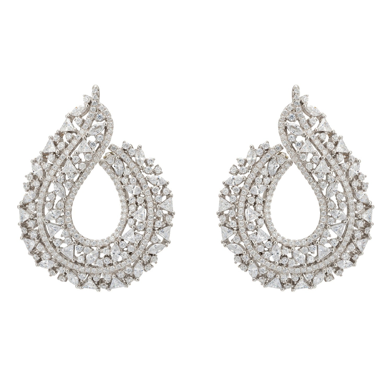 Adalinda Sweeping Hoop Earrings Silver