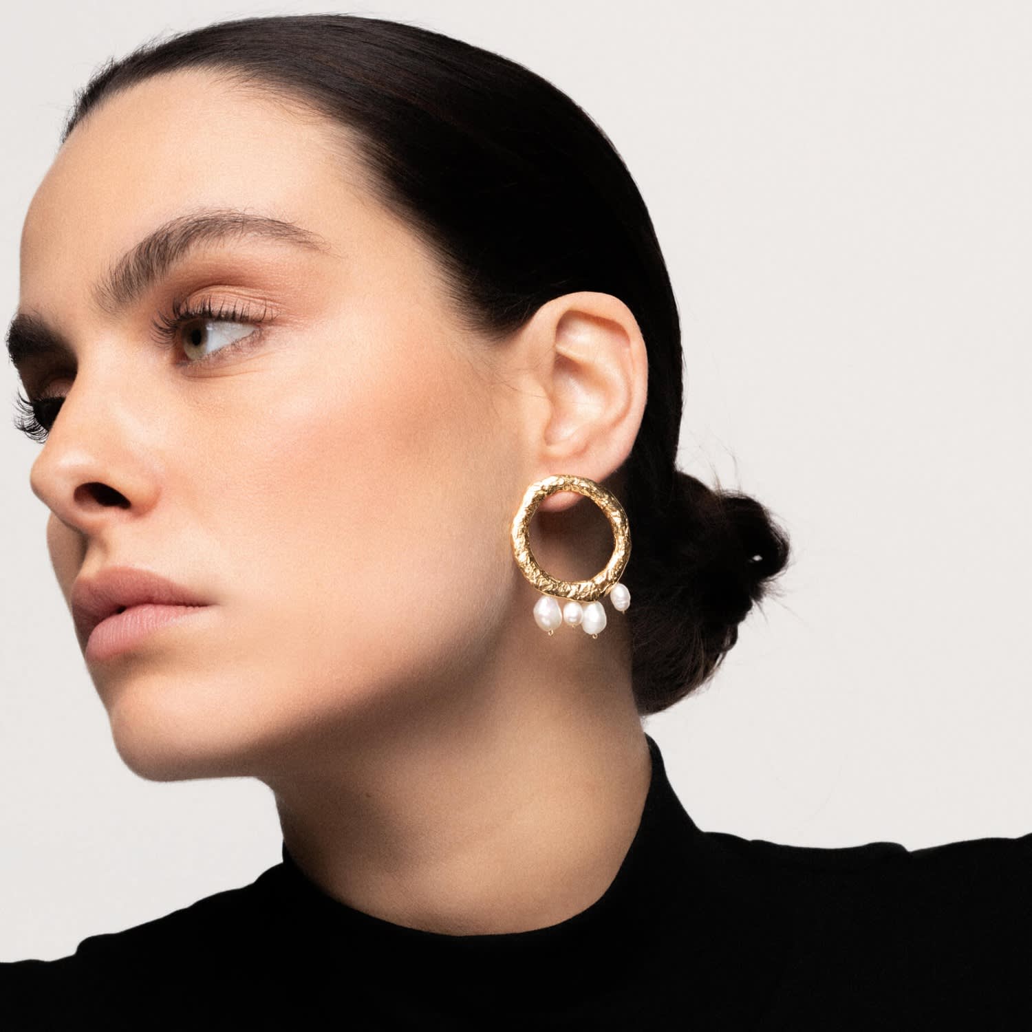 Adara Gold Pearl Drop Earrings