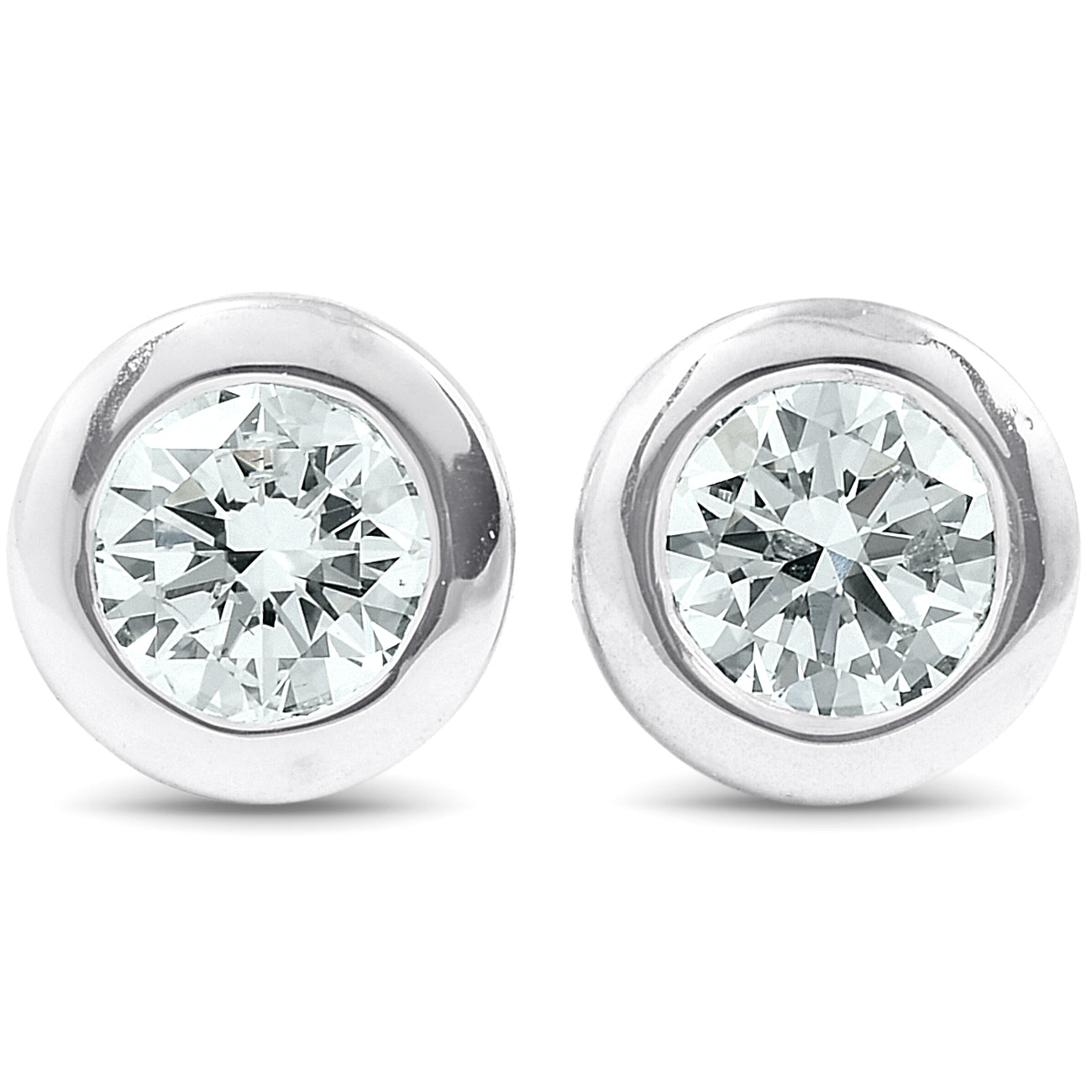 1/4 ctw 14k White Gold Diamond Bezel Martini Stud Earrings Lab Grown
