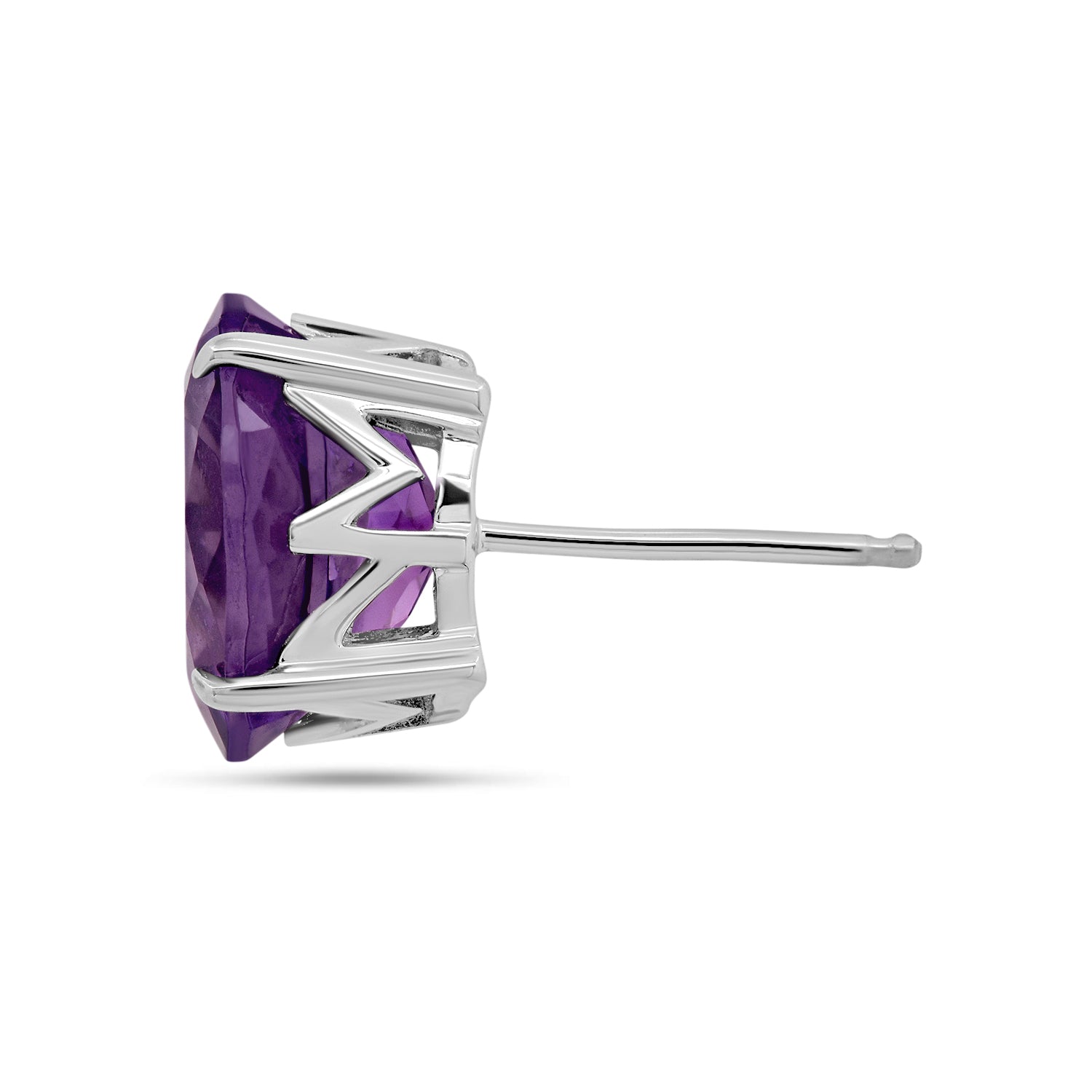 Sterling Silver with 10x8mm Oval Cut Gemstone Stud Earrings