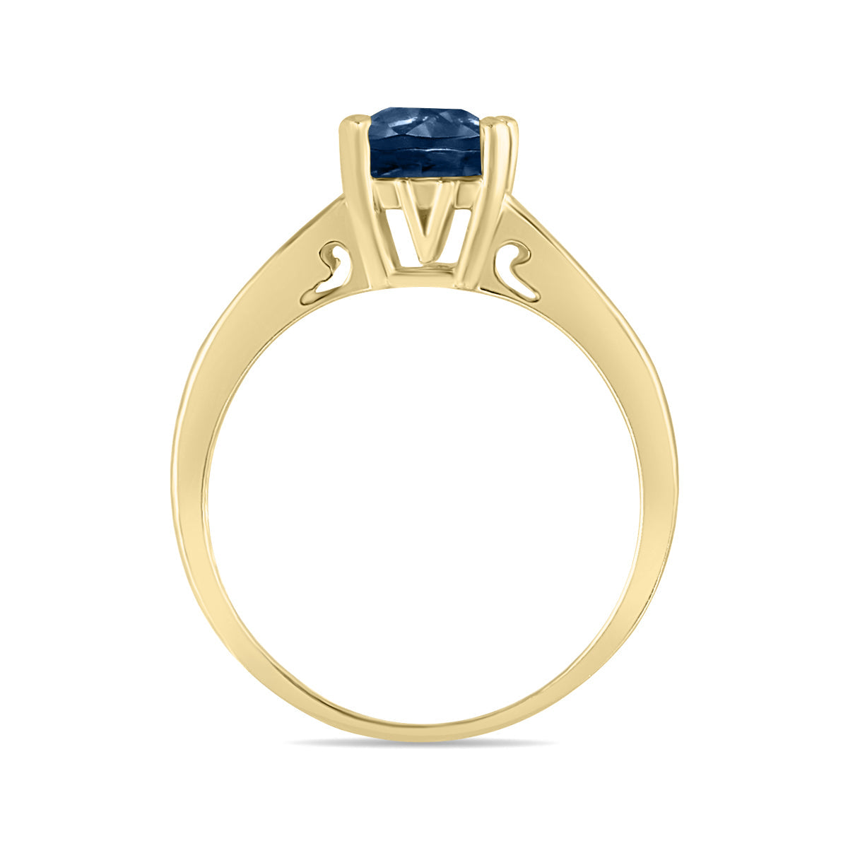 Sapphire And Diamond Ring In 14K Yellow Gold