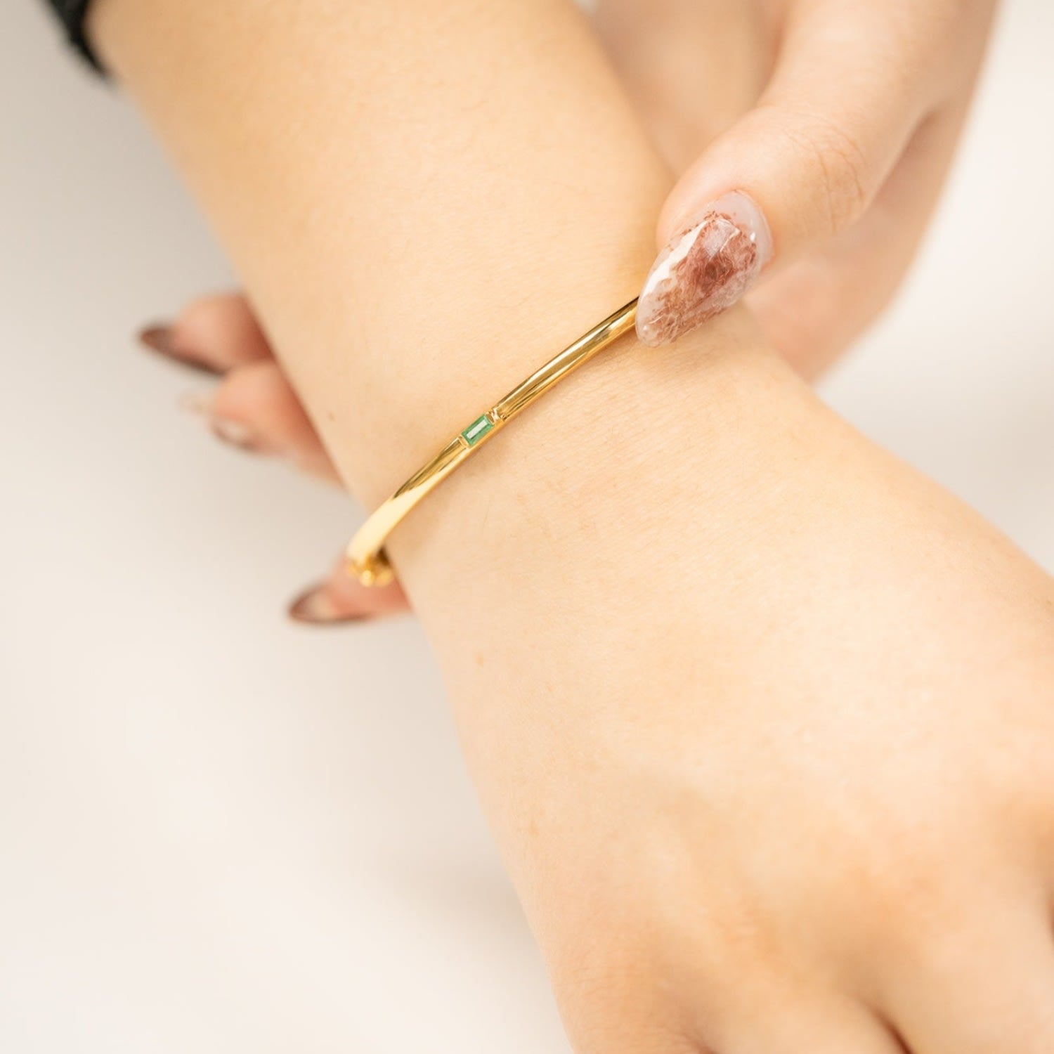 Adela Emerald Gemstone Bangle