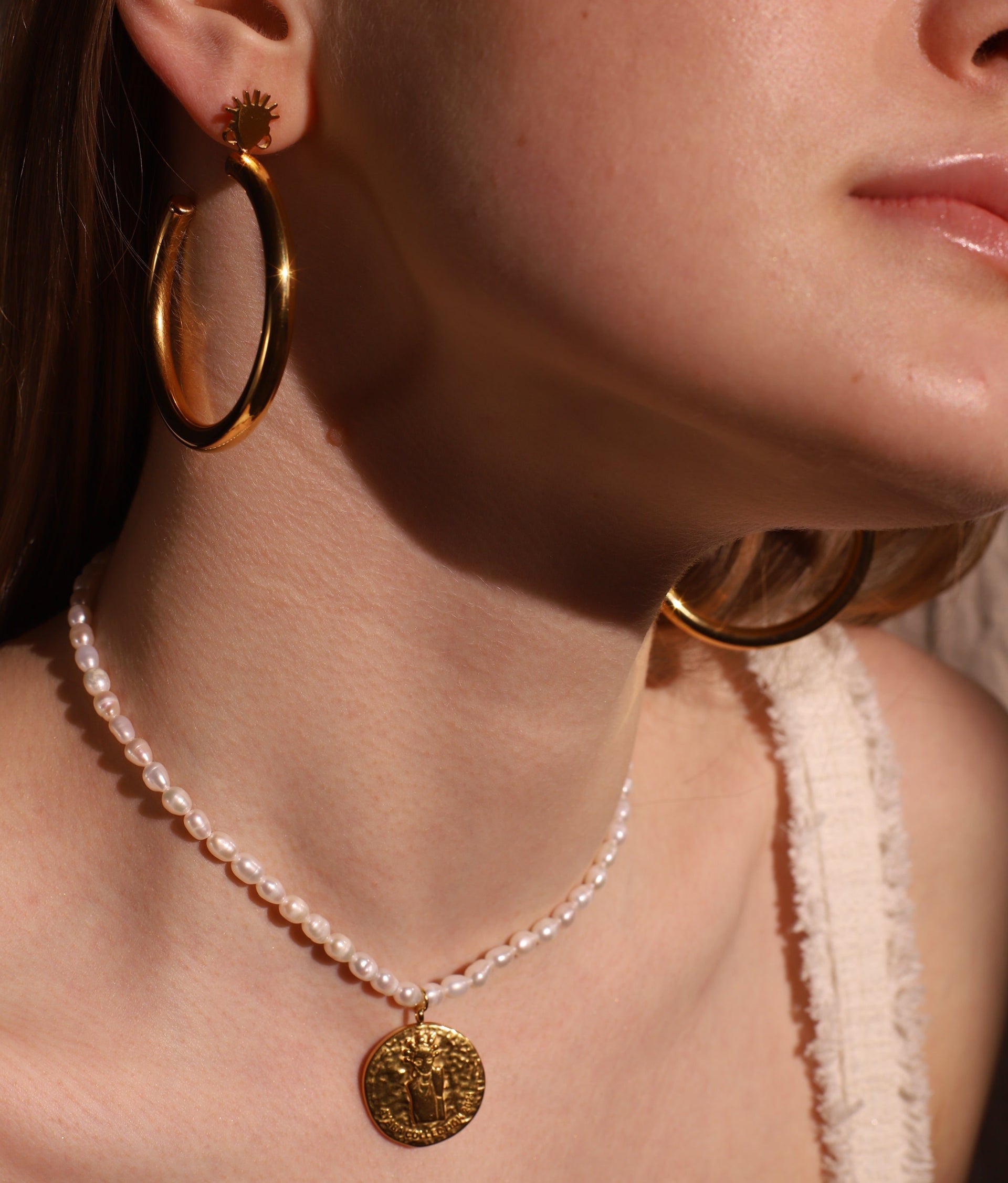 Adesewa Hoop Earrings In Gold