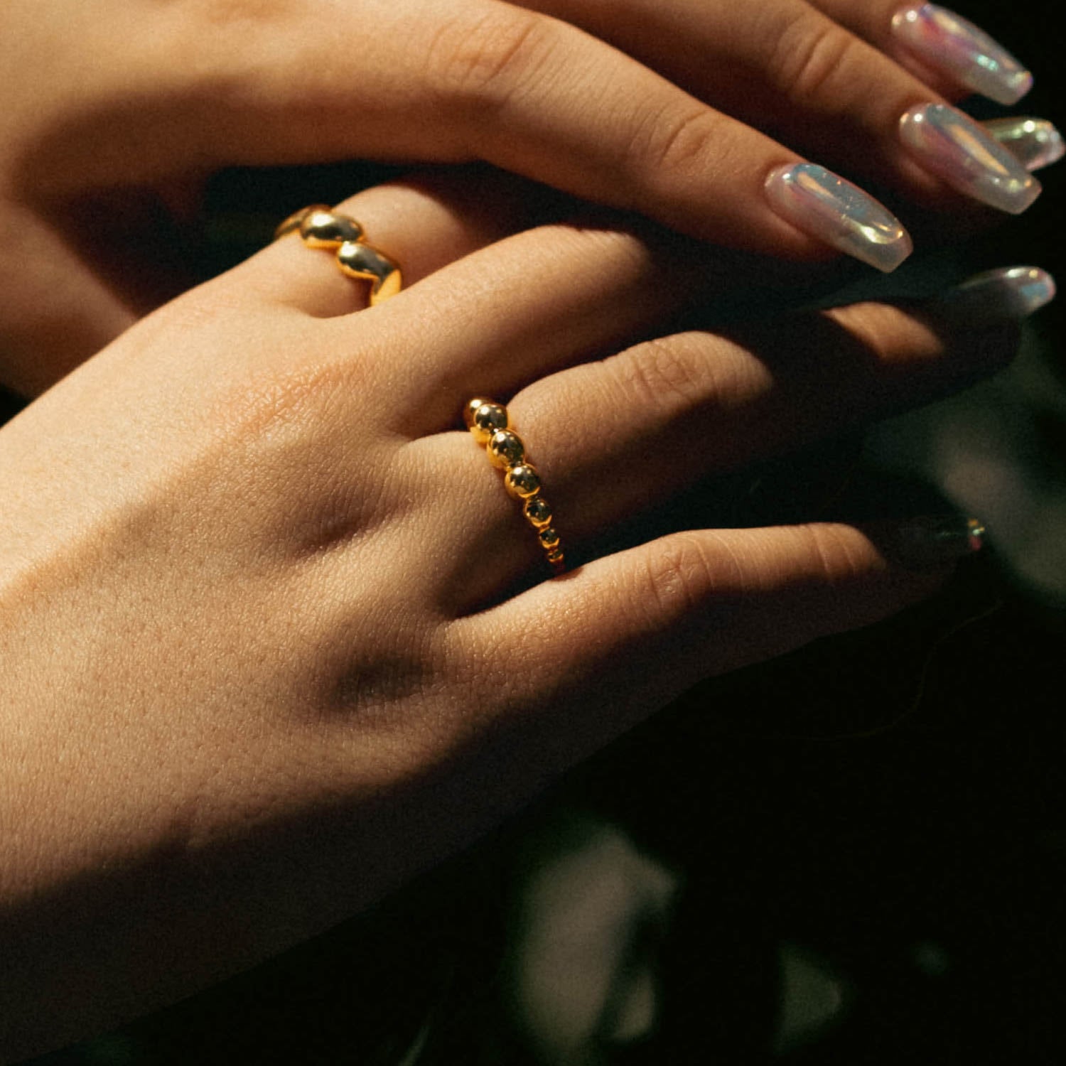 Adjustable Bold Spheres Ring Silver