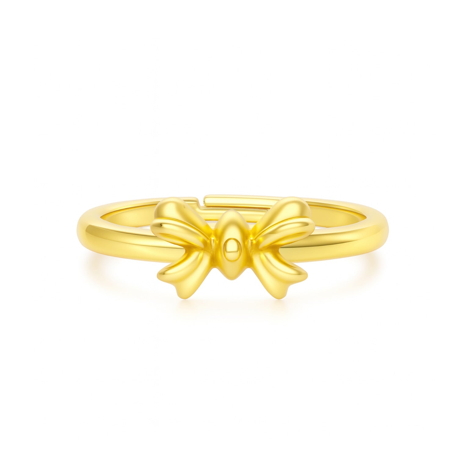 Adjustable Bow Ring In Sterling Silver With Gold Plated - Unaloe Symbol Of Grace And Emotional Connection