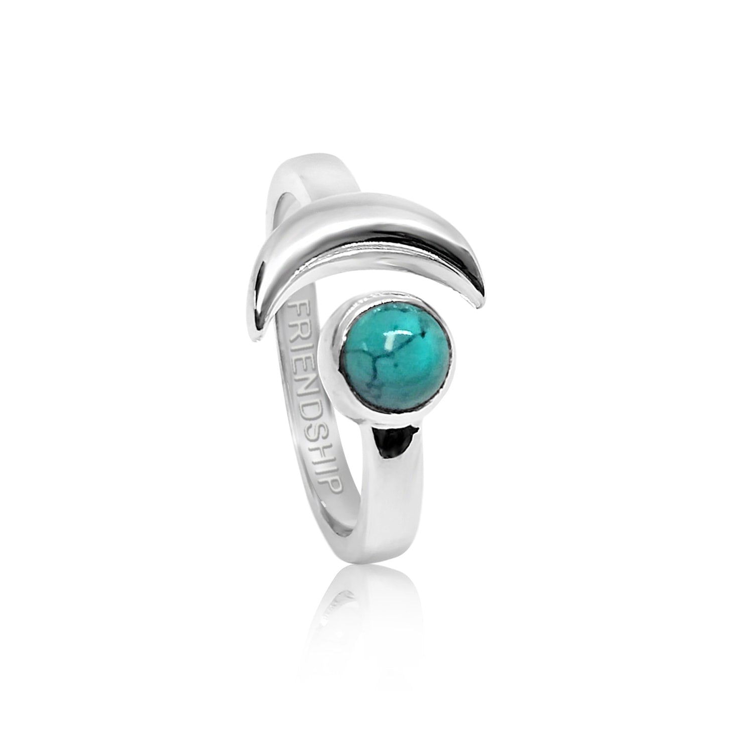 Adjustable December Friendship Birthstone Ring In Sterling Silver- Turquoise