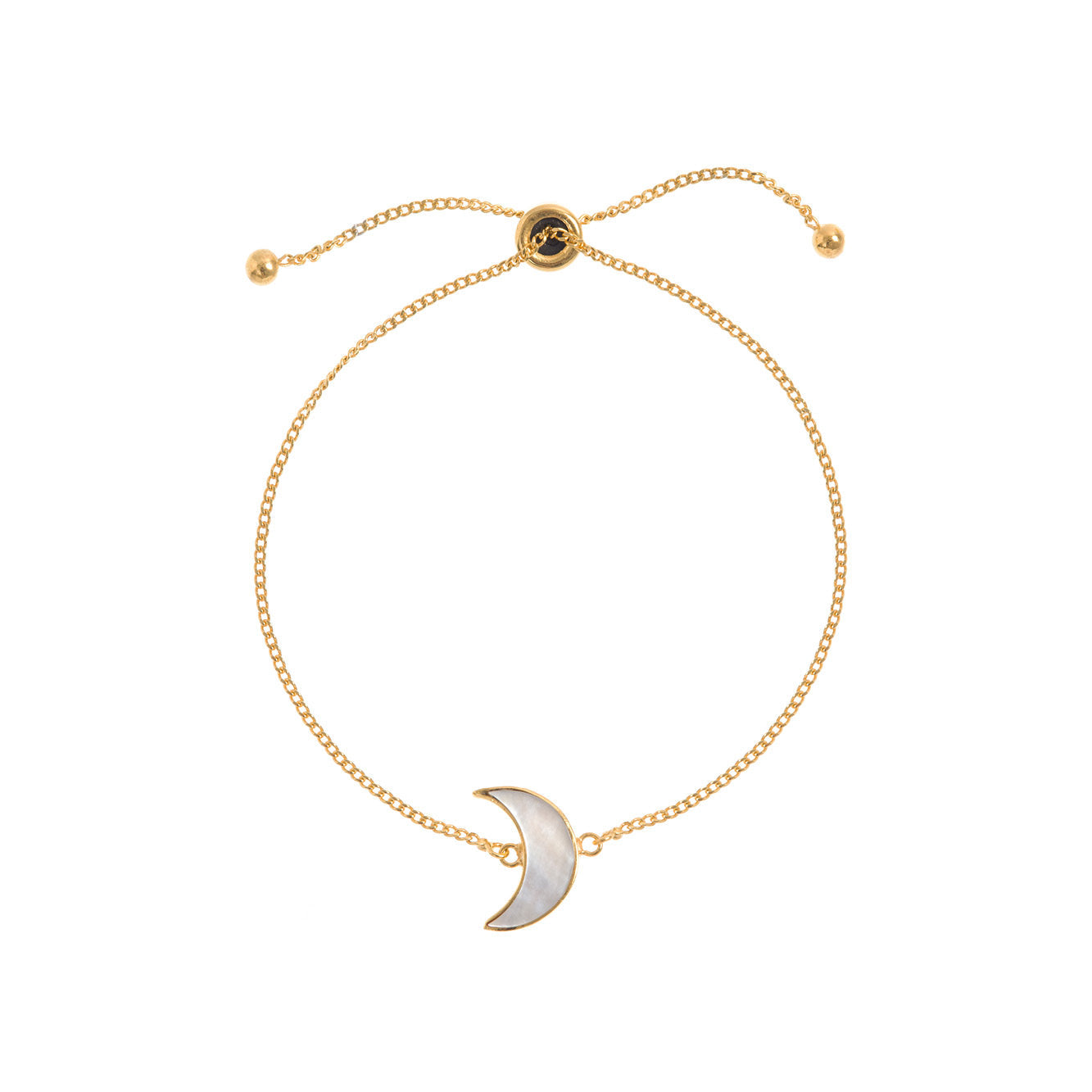 Adjustable Gold Moon Bracelet