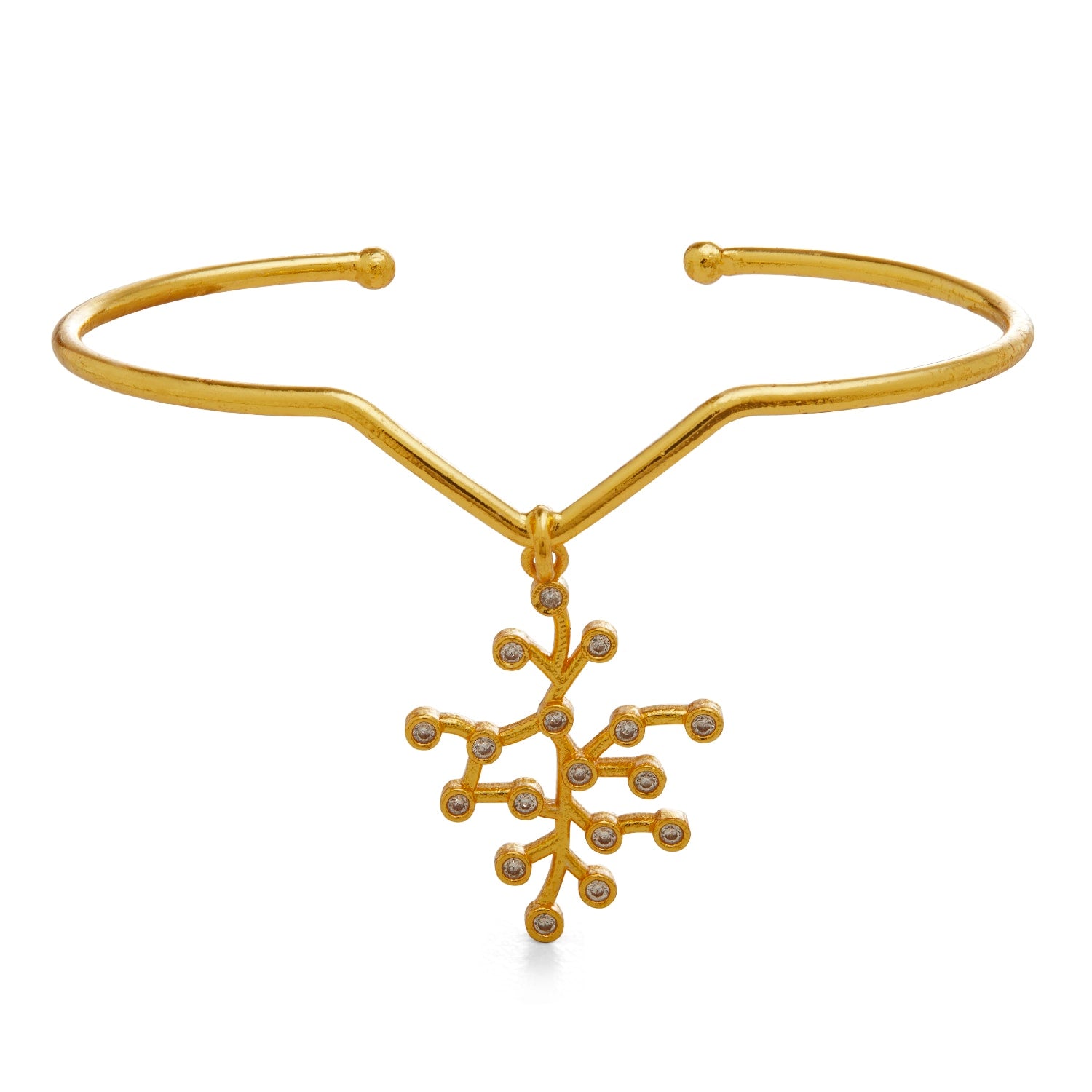 Adjustable Gold Auro Bracelet With Zirconia