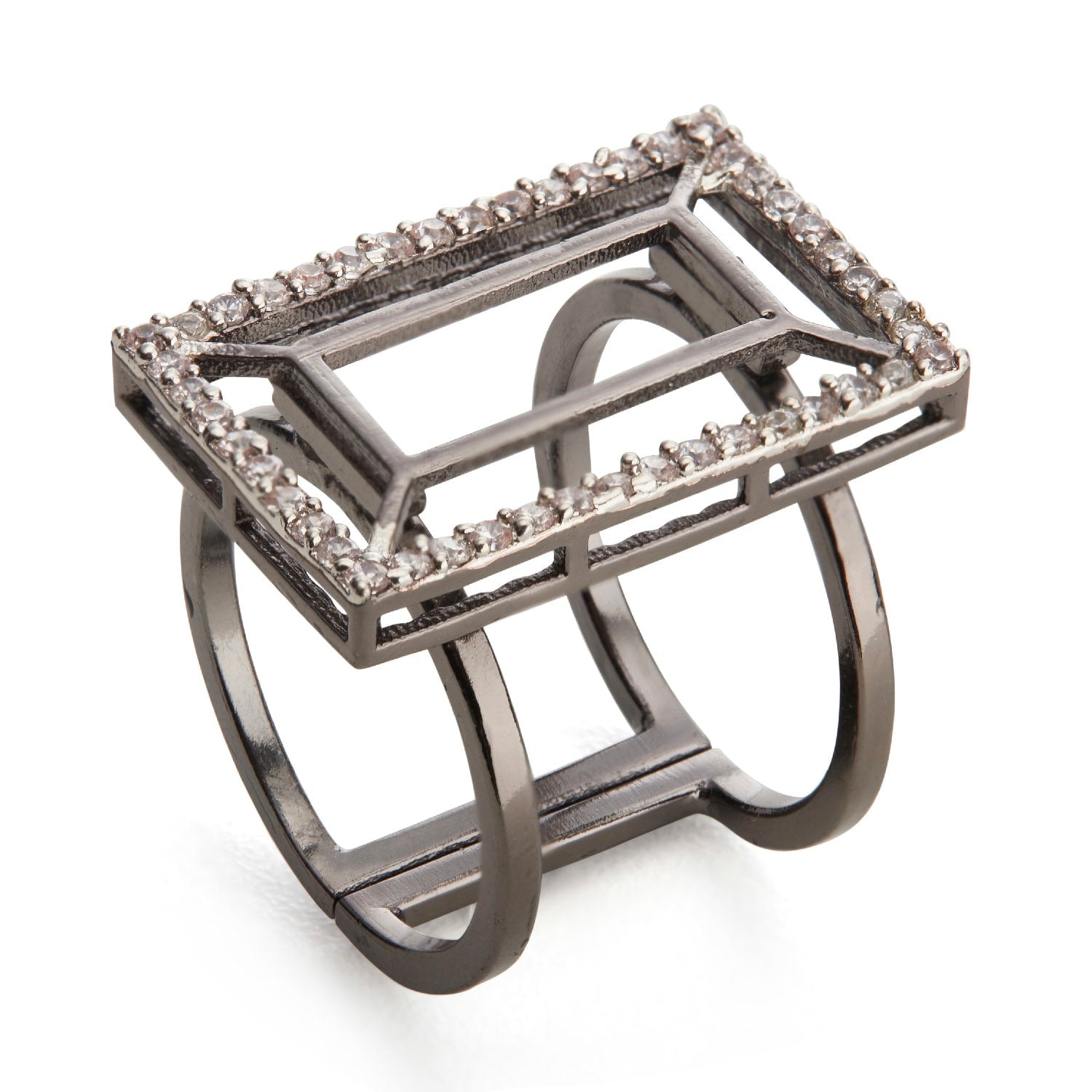 Adjustable Grey Vazio Ring With Zirconia