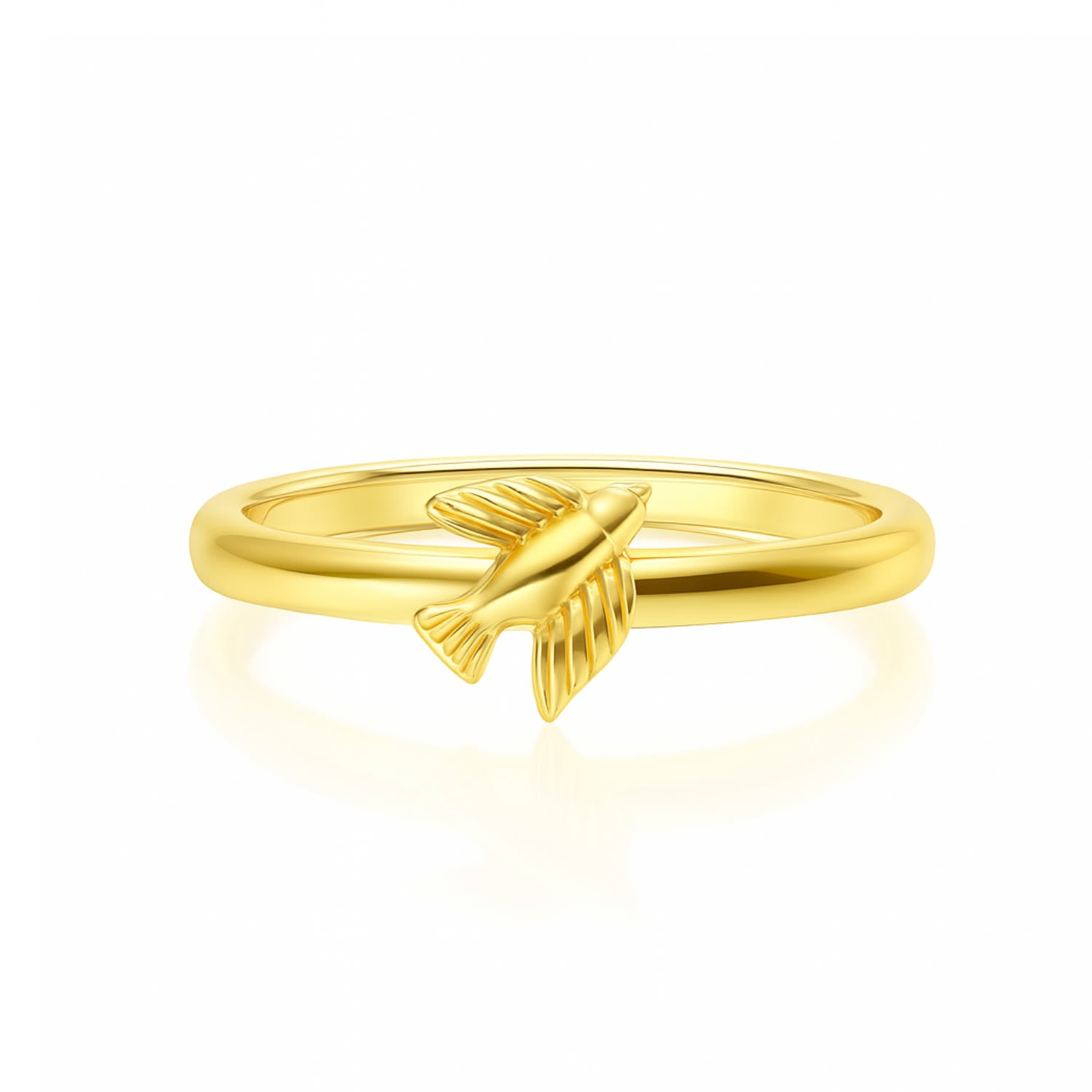 Adjustable Ring Dove Design In Sterling Silver With Gold Plated - Unaloe Handmade Italian Jewelry