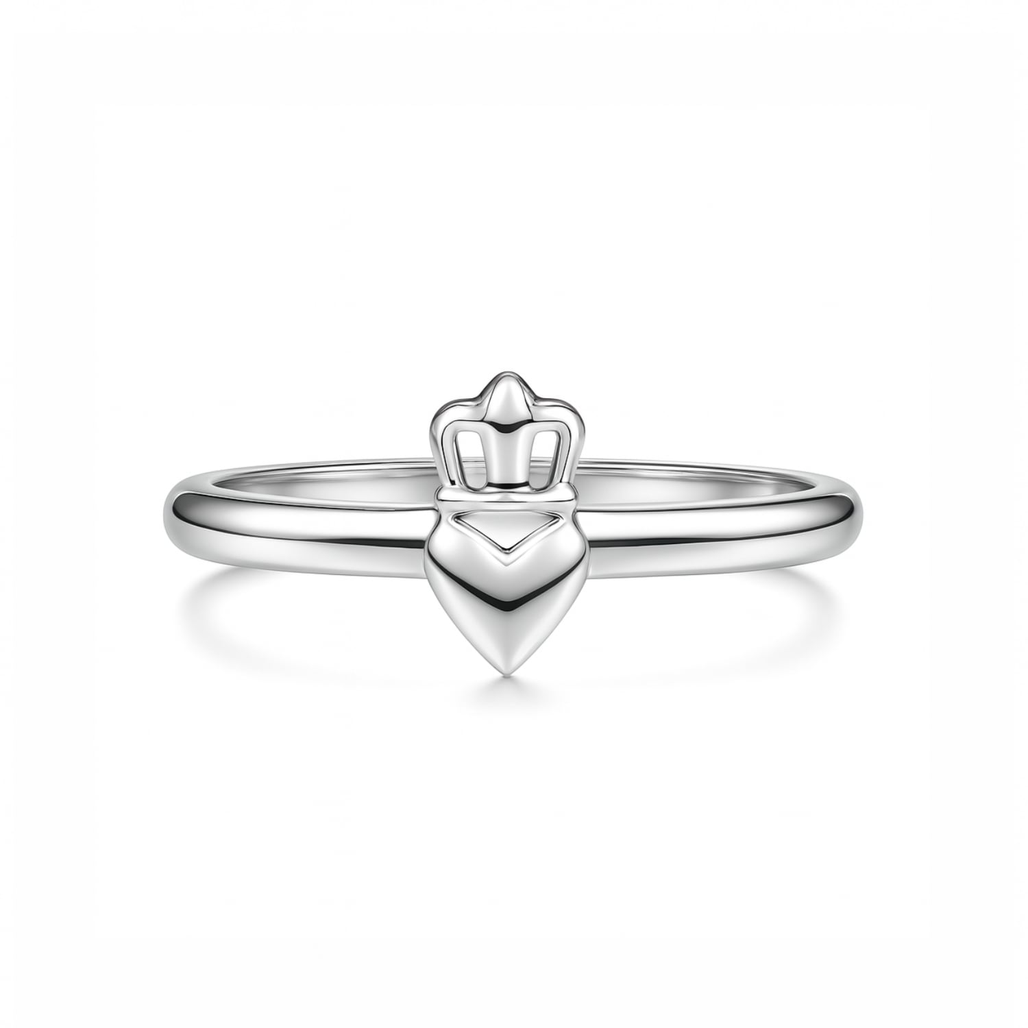 Adjustable Ring With Crown And Heart In Sterling Silver - Unaloe Handmade Italian Jewelry