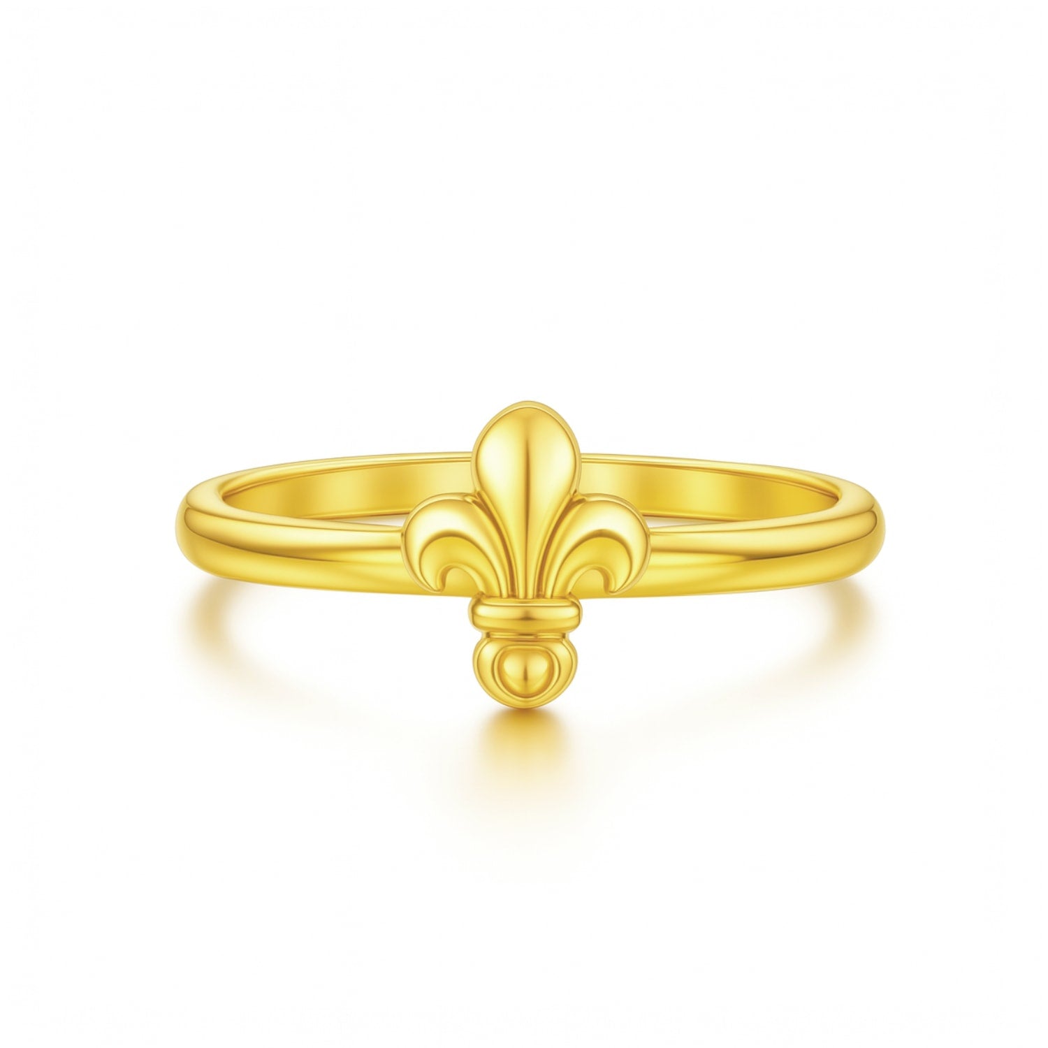 Adjustable Ring With Florence Lily In Sterling Silver With Gold Plated - Unaloe Handmade Italian Jewelry
