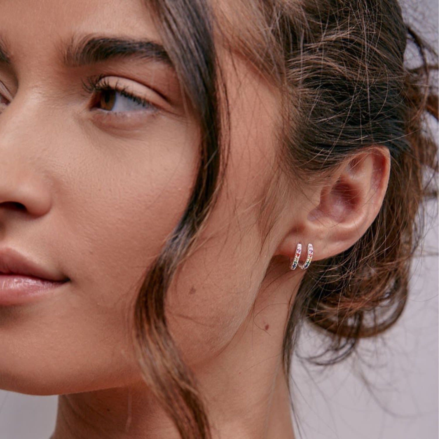 Adorned Huggies Rainbow Silver