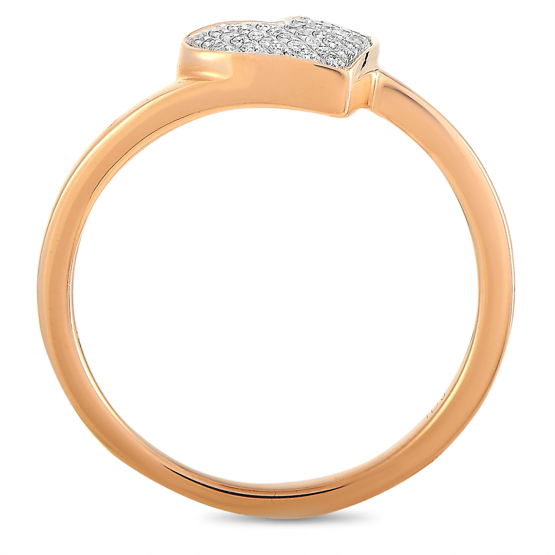 14K Rose Gold 0.09 ct Diamond Heart Ring