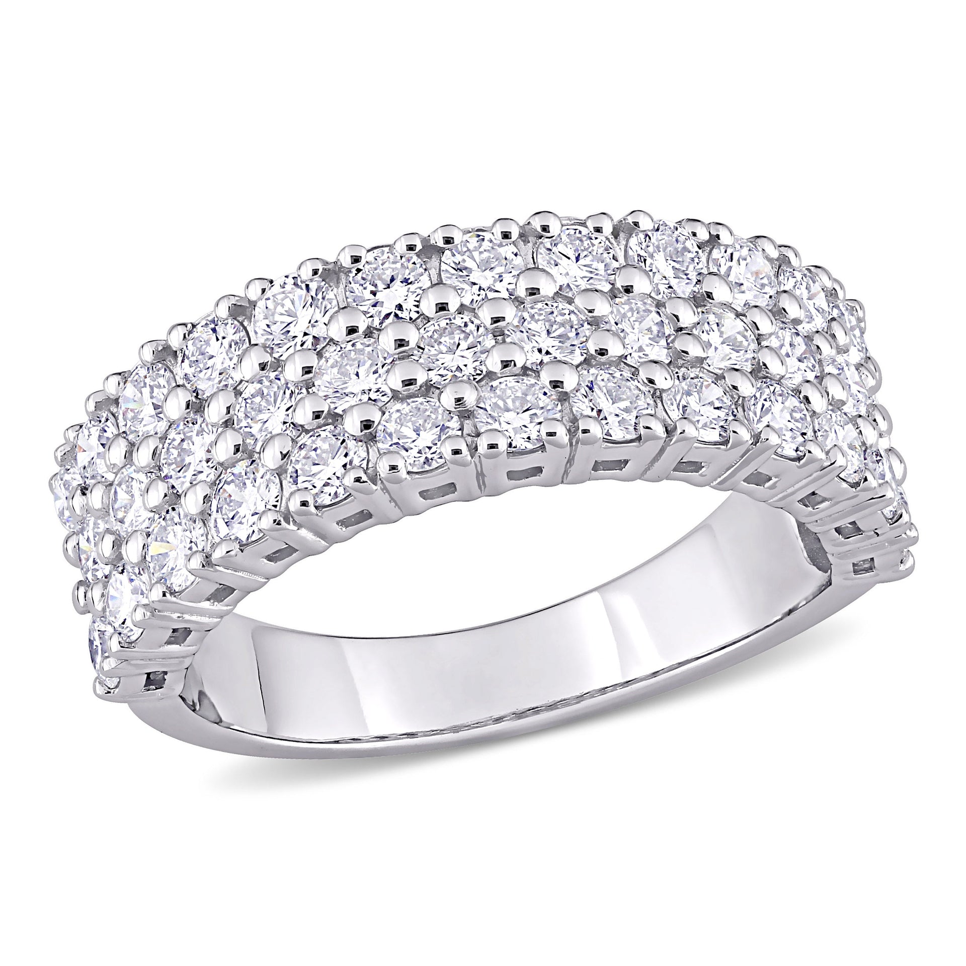 1 3/4 ct TW Diamond Triple-Row Band in 14k White Gold