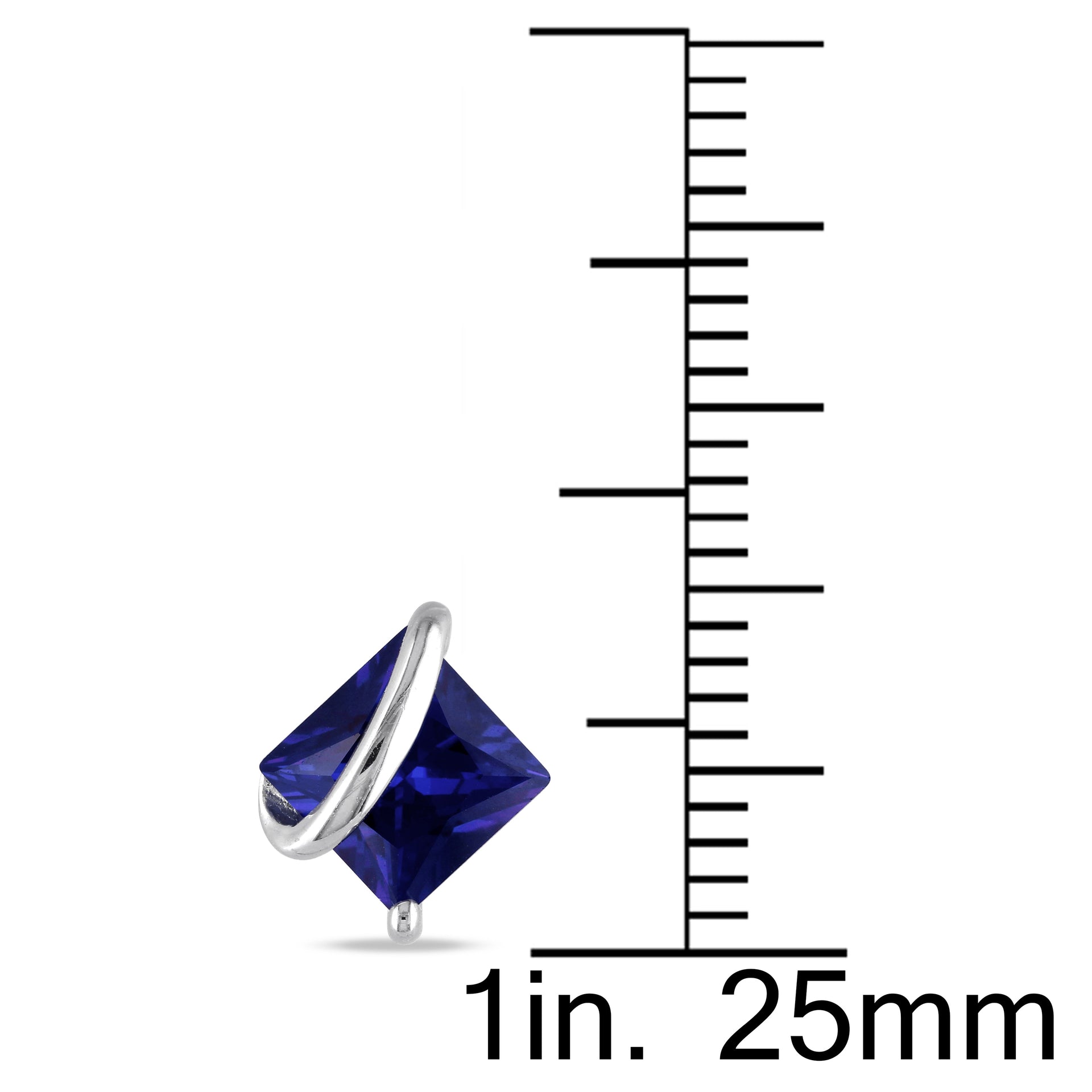 2.68 CT TGW Created Blue Sapphire Stud Earrings in Sterling Silver