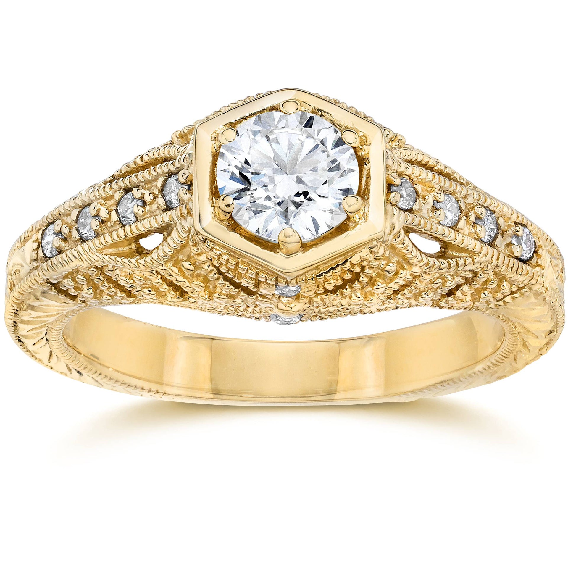 Emery .70Ct Vintage Diamond Antique Engagement 14K Yellow Gold
