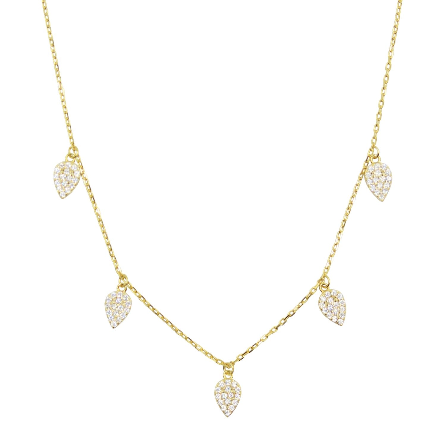 Blessings Leaf Choker Necklace In Yellow Gold