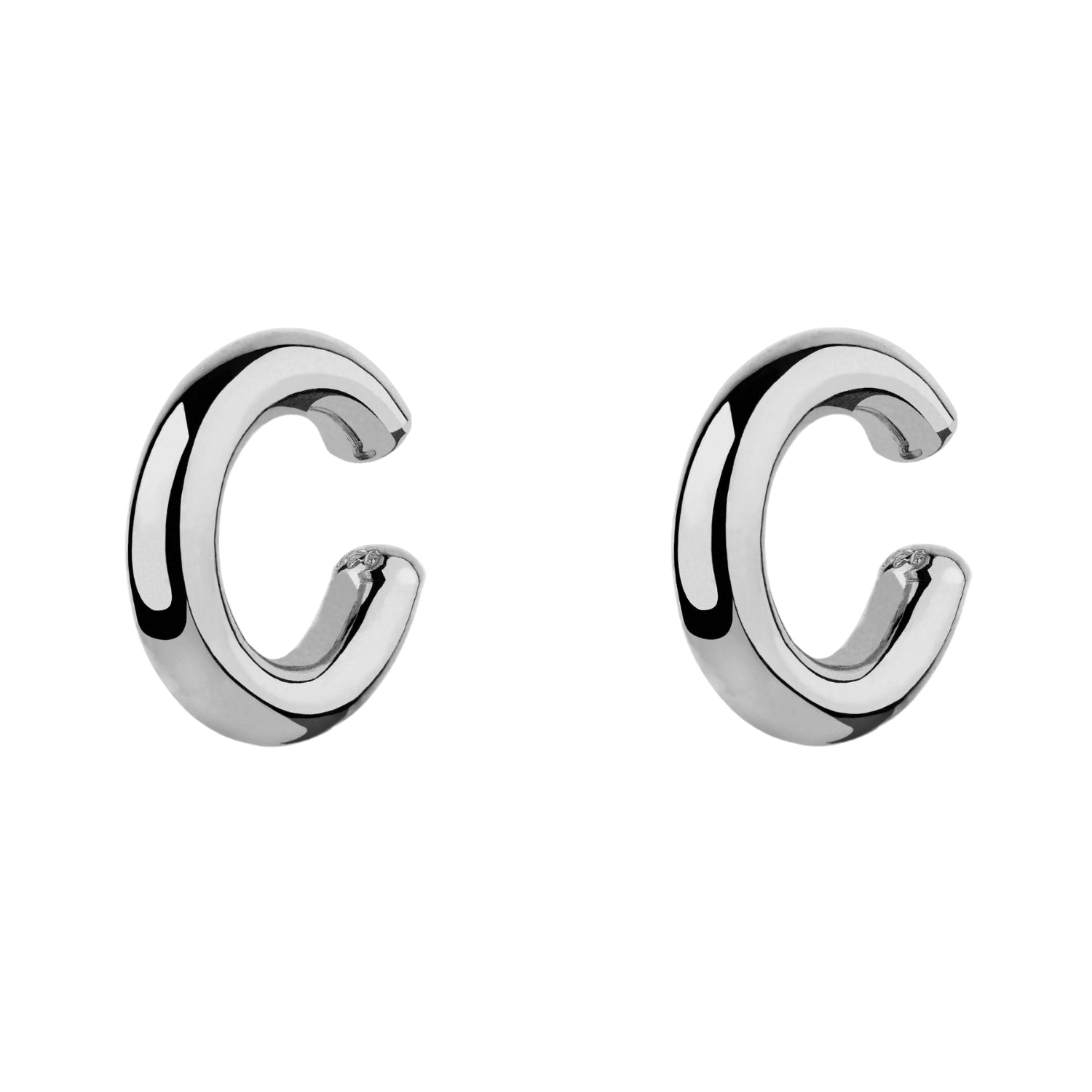 Chunky Sterling Silver Ear Cuff No Piercing Pair - Silver