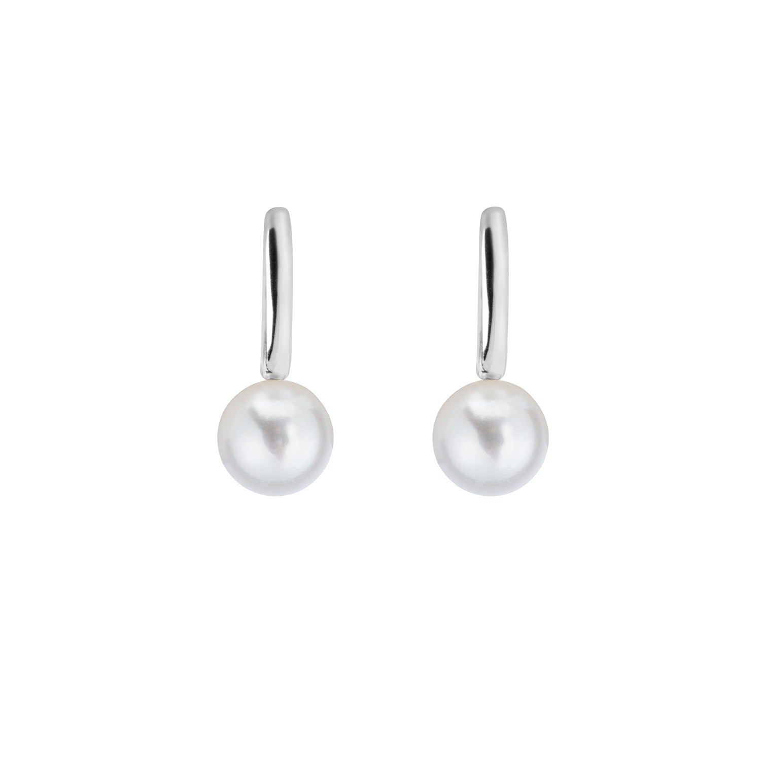 Aetis Pearl Hoop Earrings-Silver